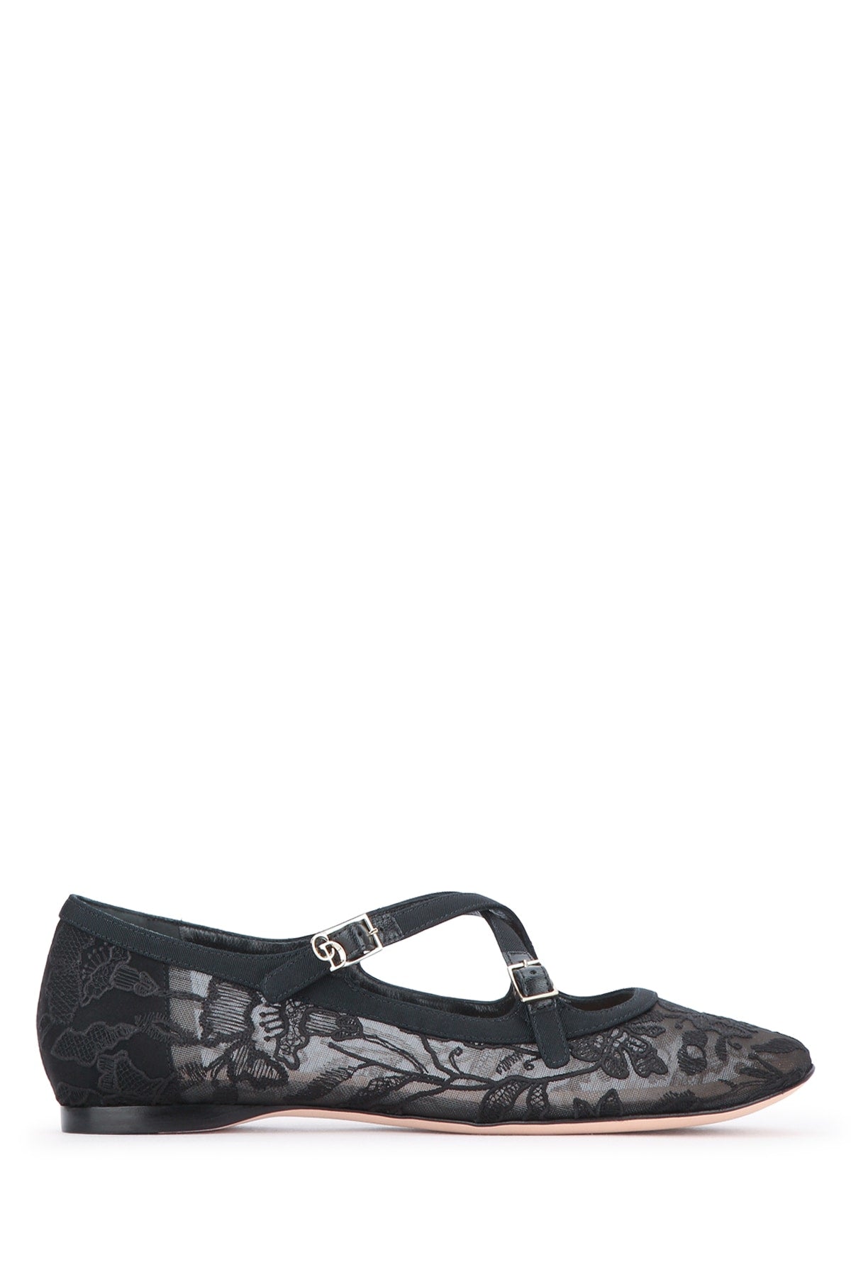CHRISTIAN DIOR BALLERINA PIZZO NERA For Women 100% Nylon / Sole: Calf