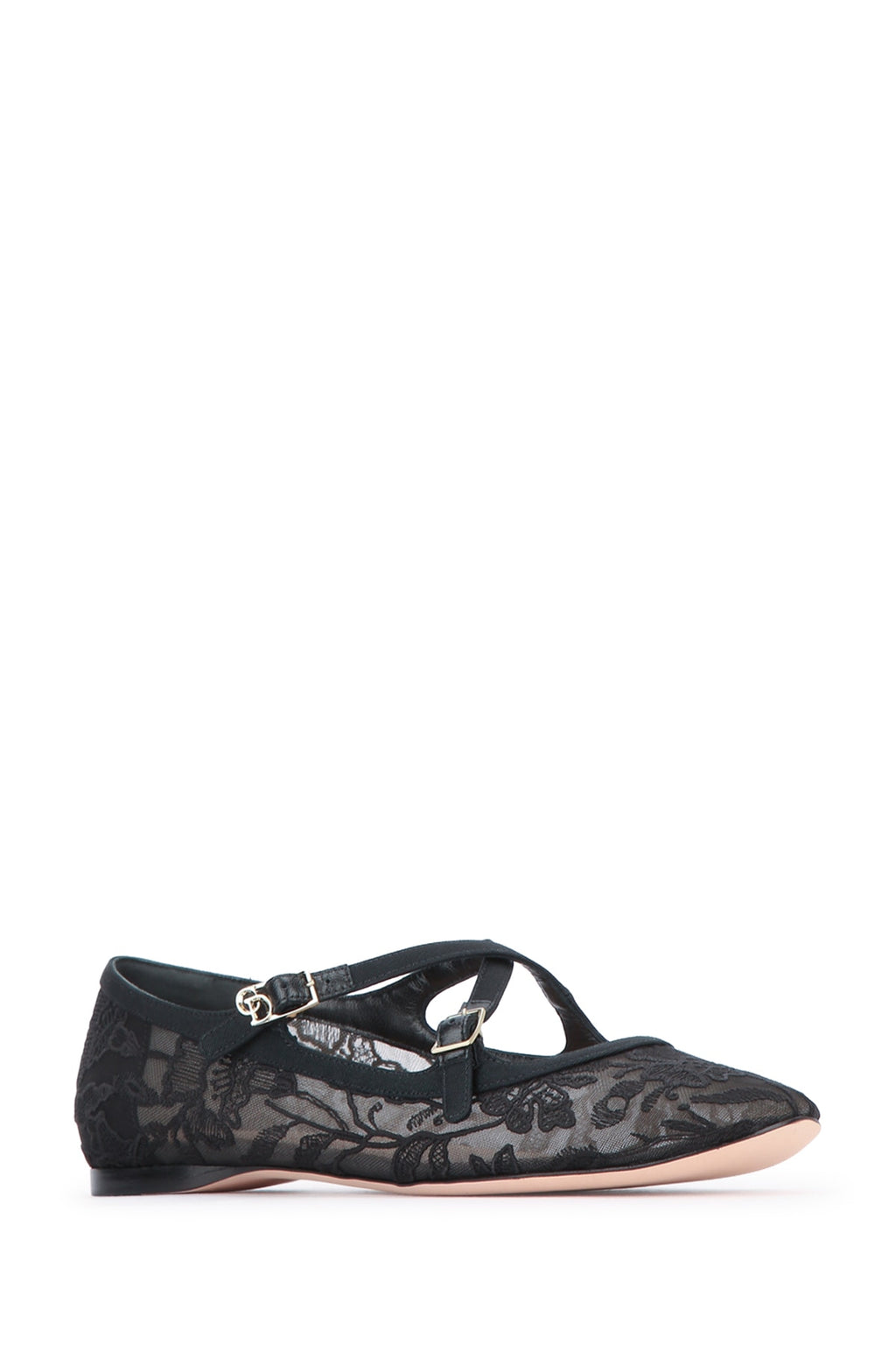 CHRISTIAN DIOR BALLERINA PIZZO NERA For Women 100% Nylon / Sole: Calf
