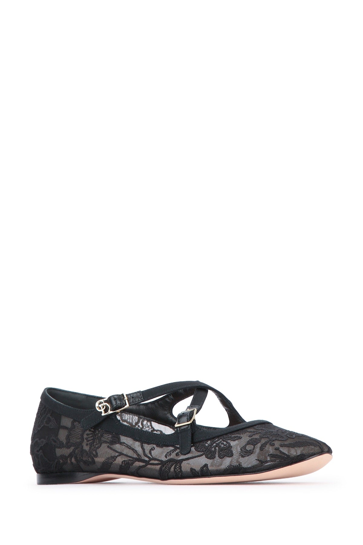 CHRISTIAN DIOR BALLERINA PIZZO NERA For Women 100% Nylon / Sole: Calf