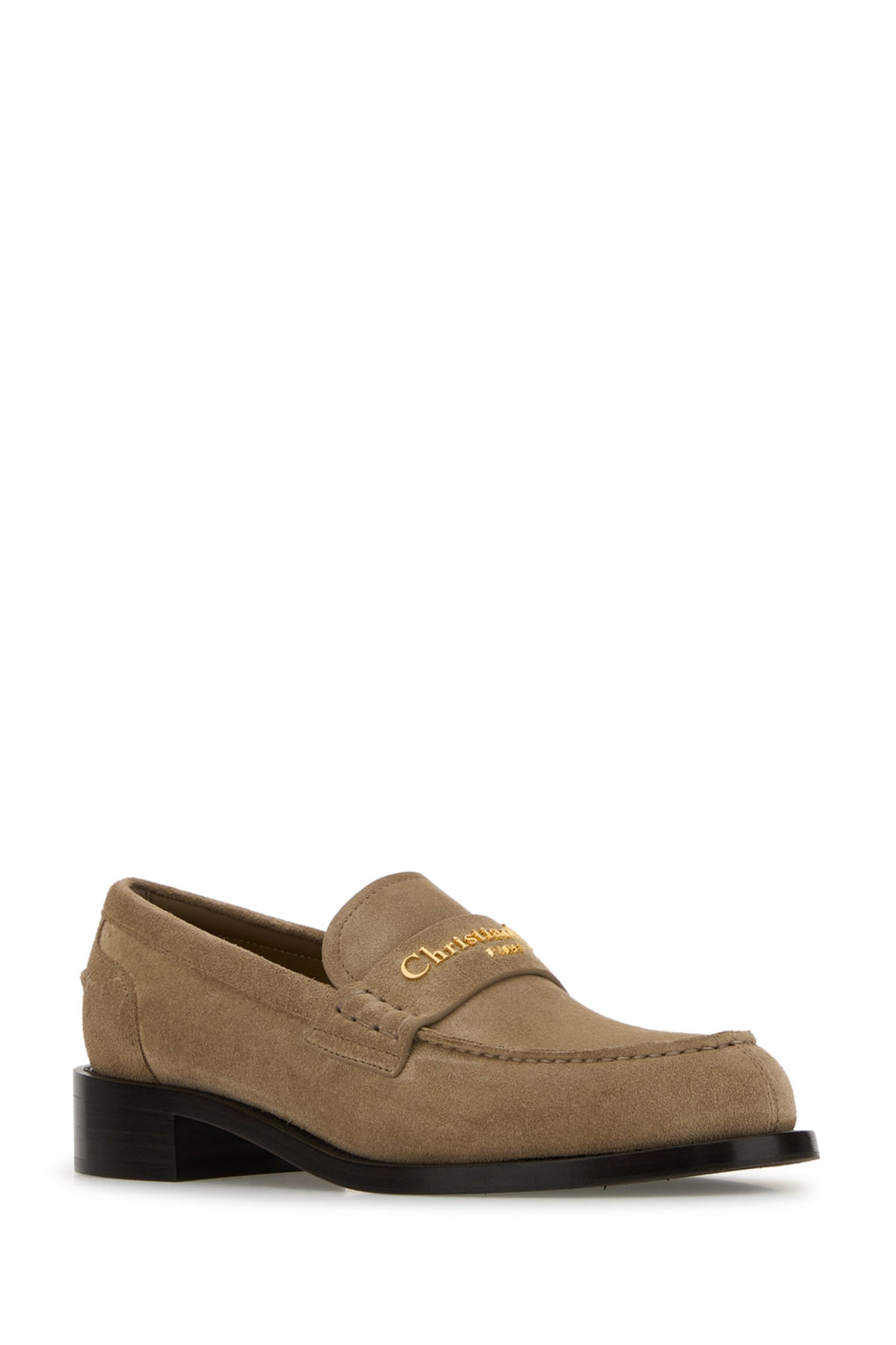 CHRISTIAN DIOR MOCASSINO BEIGE SUEDE FASCIA LOGO For Women 