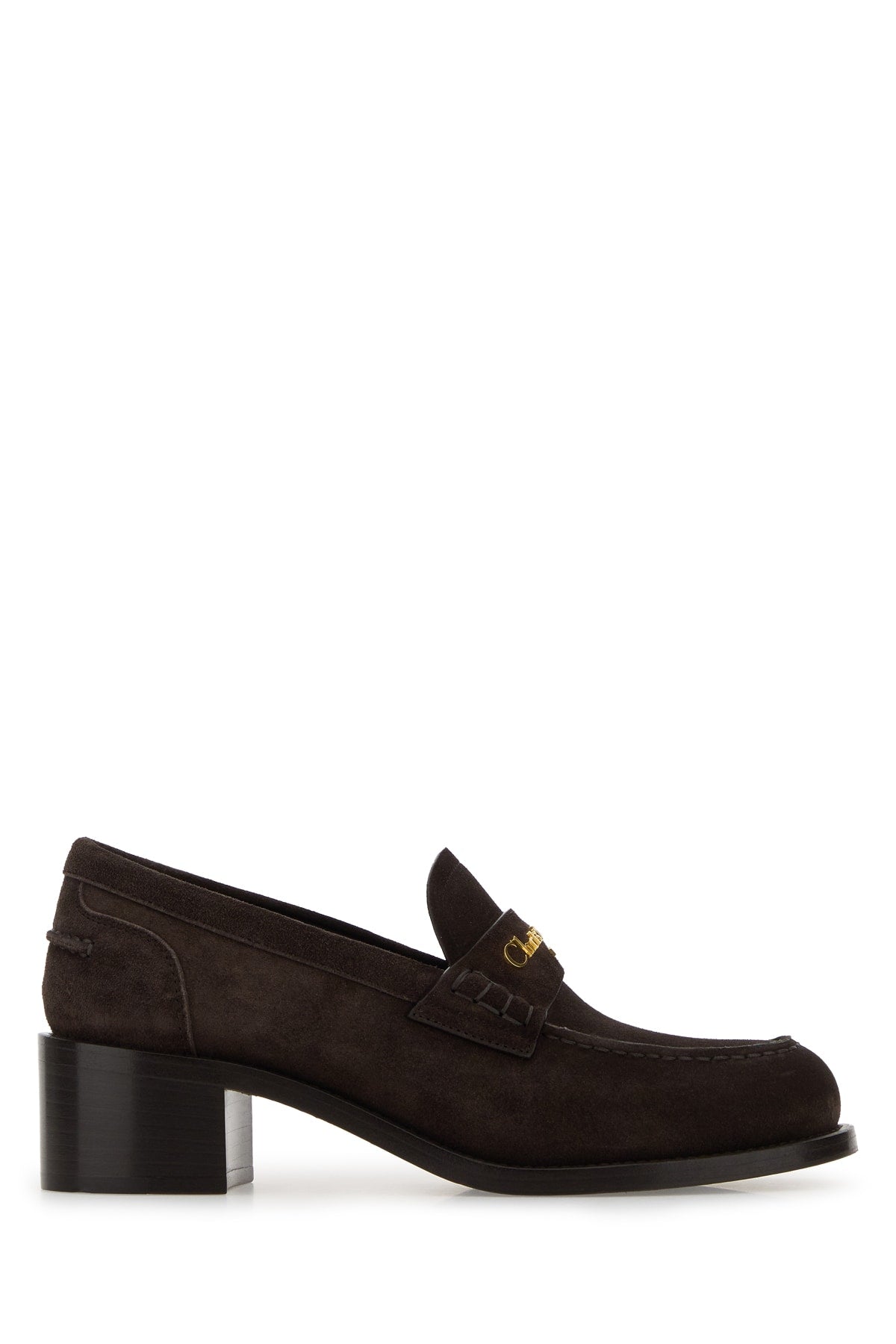 CHRISTIAN DIOR MOCASSINO MARRONE SUEDE FASCIA LOGO ALTA For Women 