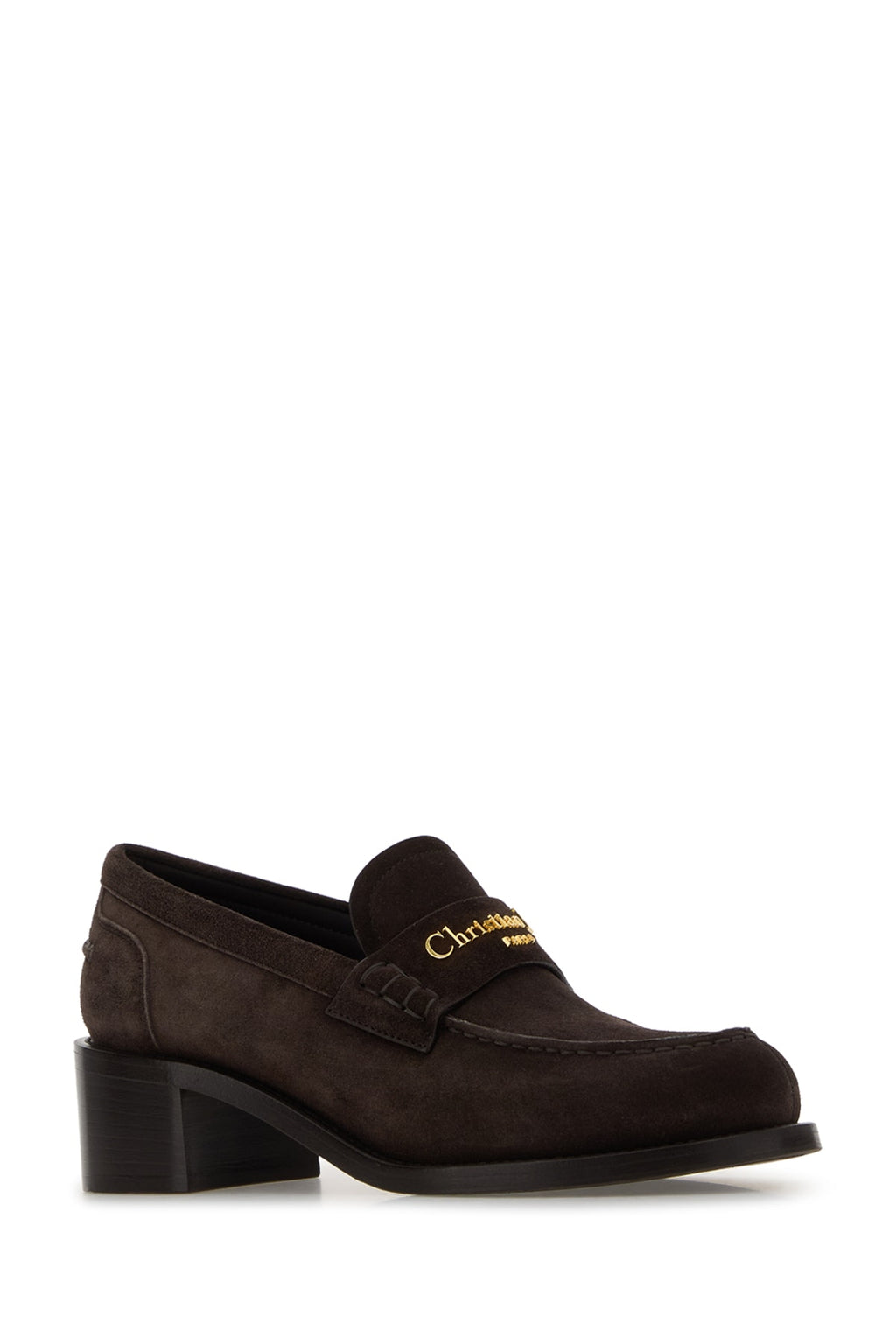 CHRISTIAN DIOR MOCASSINO MARRONE SUEDE FASCIA LOGO ALTA For Women 