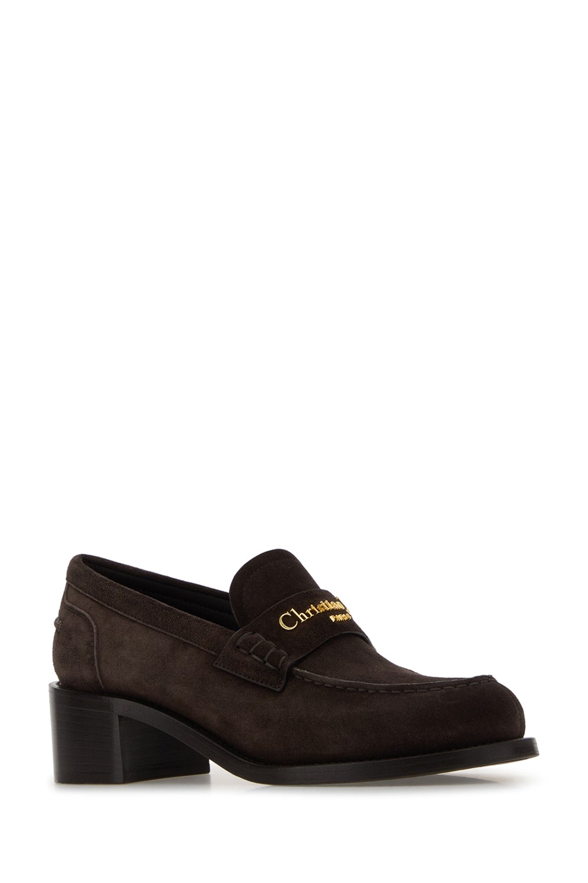 CHRISTIAN DIOR MOCASSINO MARRONE SUEDE FASCIA LOGO ALTA For Women 