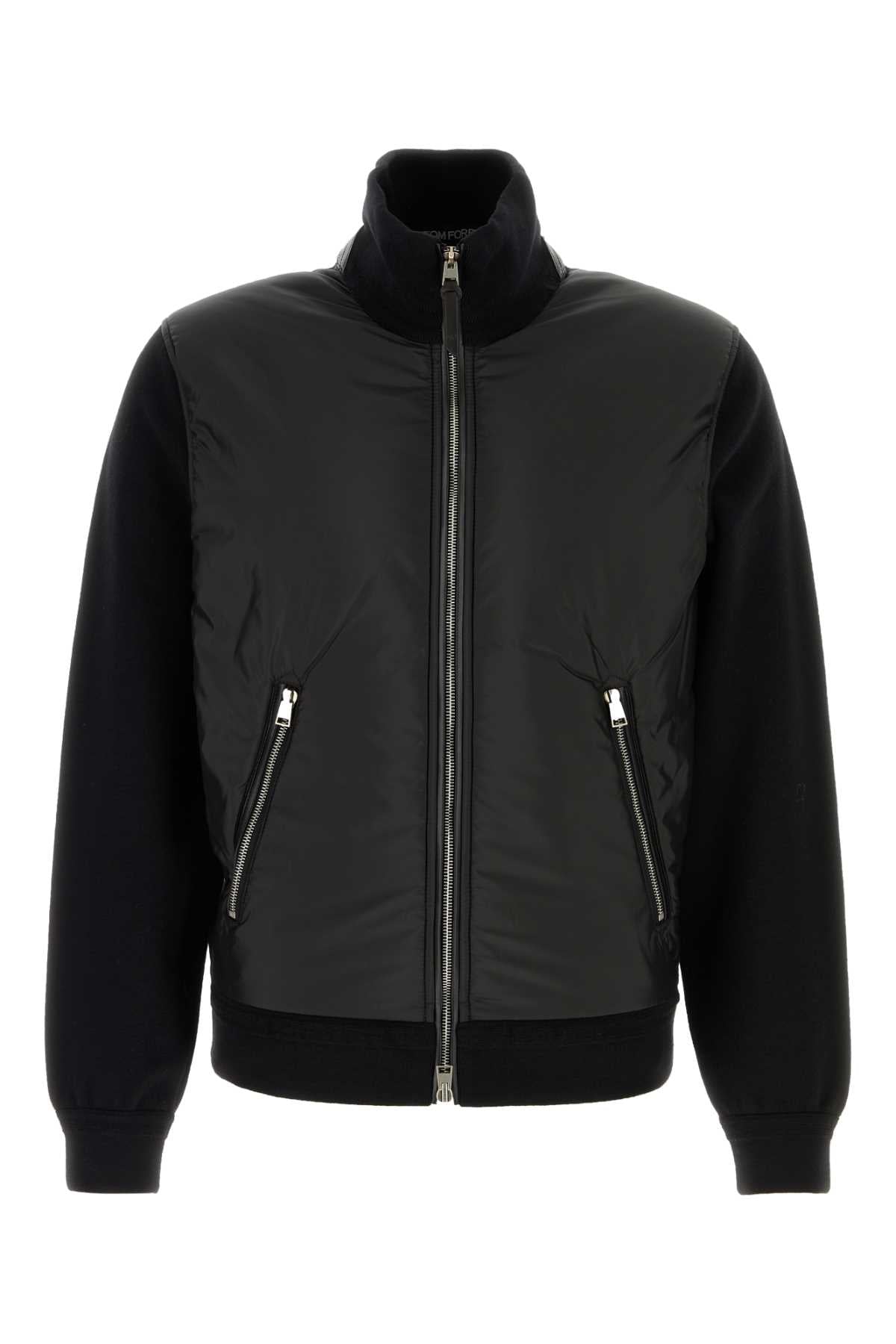 TOM FORD LIGHT NYLON FRONT MERINO ZIP THROUGH For Men Exterior: 94% Wool 4% Nylon 2% Elastane 100% Polyester Lining: 100% Polyester