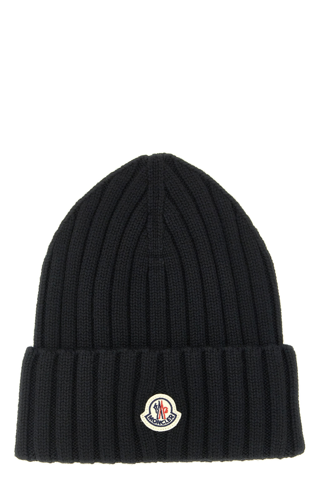 MONCLER Logo patch beanie For Women 100% virgin wool