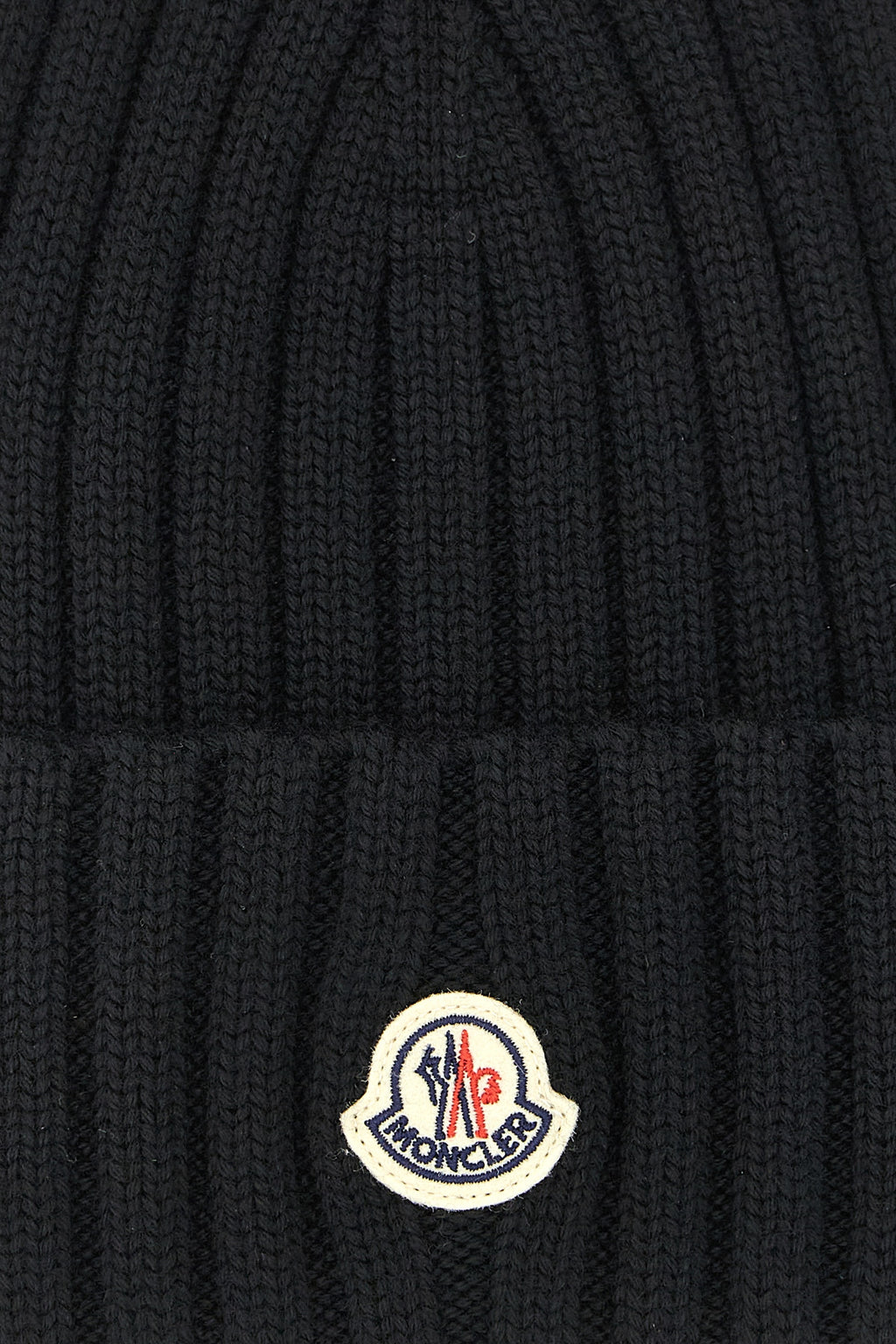 MONCLER Logo patch beanie For Women 100% virgin wool