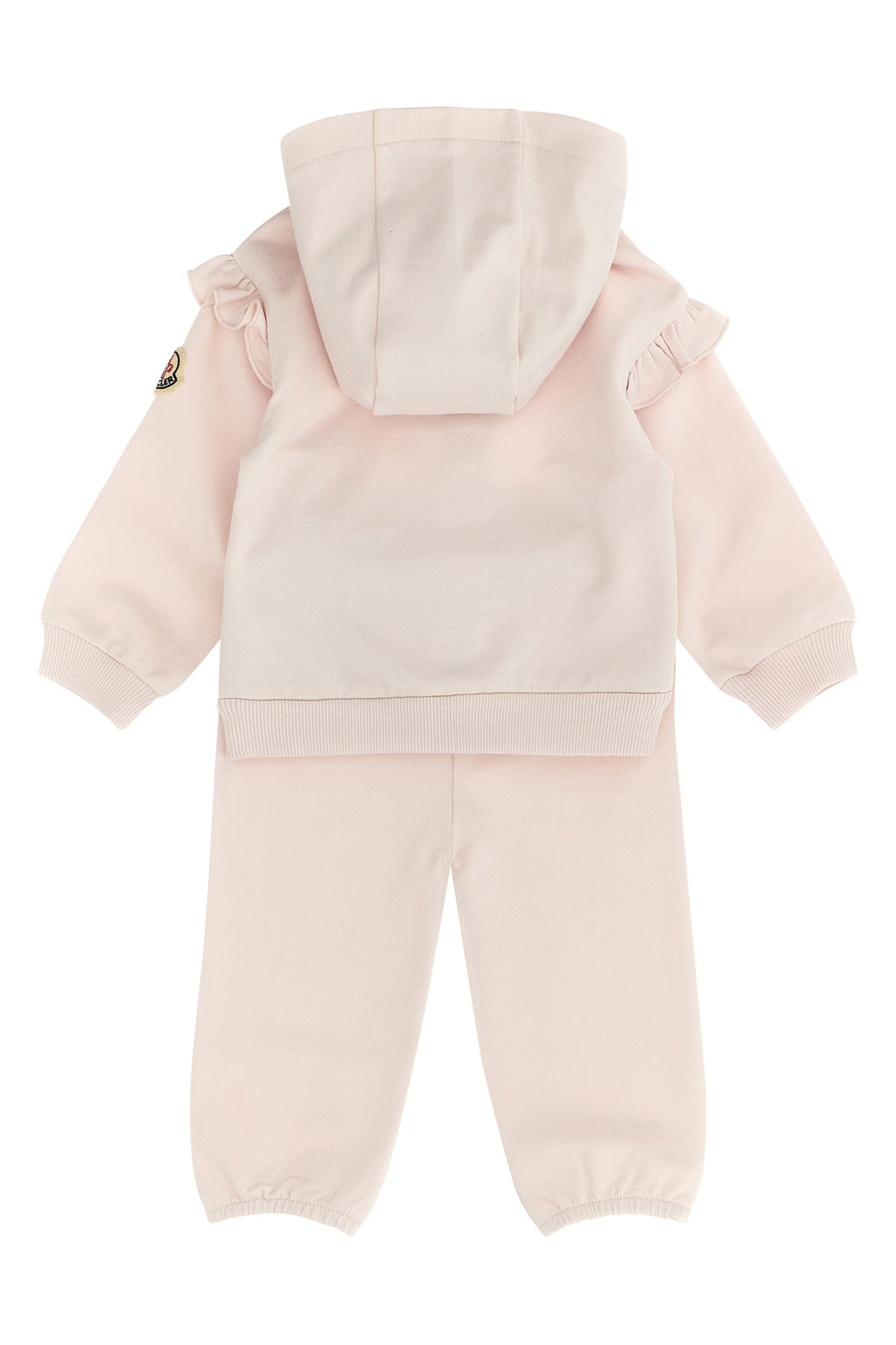 MONCLER ENFANT Complete hoodie + ruffle joggers For Baby girl 95% cotton, 5% elastane