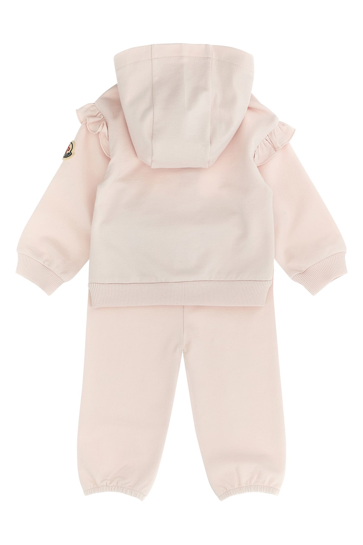 MONCLER ENFANT Complete hoodie + ruffle joggers For Baby girl 95% cotton, 5% elastane