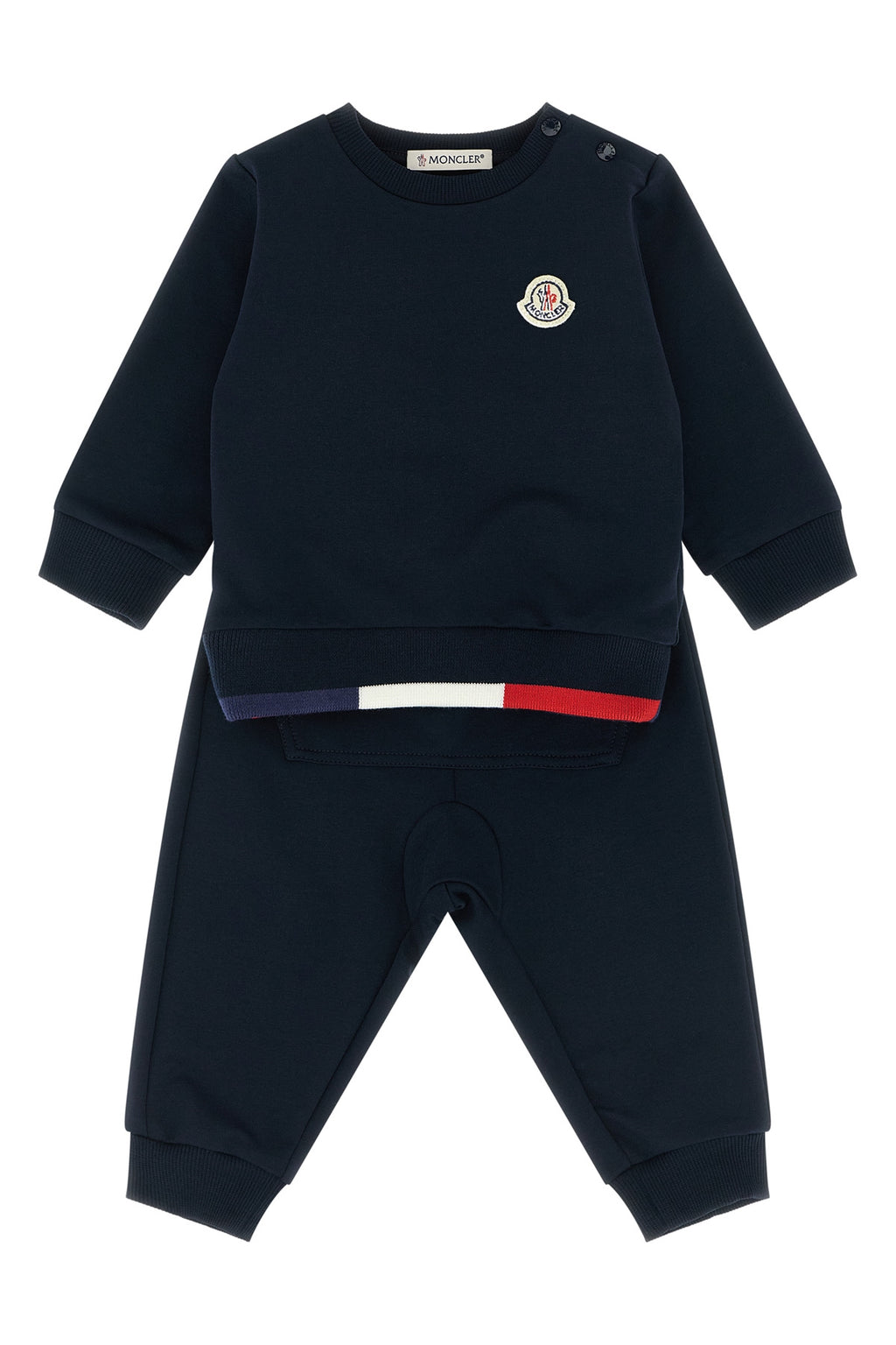 MONCLER ENFANT Tricolor hem sweatshirt + joggers For Baby boy 94% cotton 6% elastane