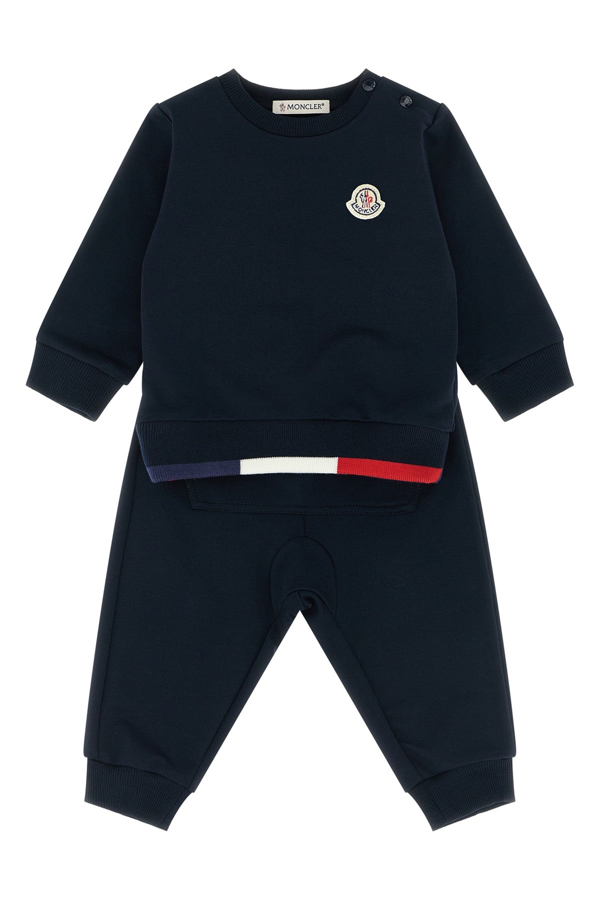 MONCLER ENFANT Tricolor hem sweatshirt + joggers For Baby boy 94% cotton 6% elastane