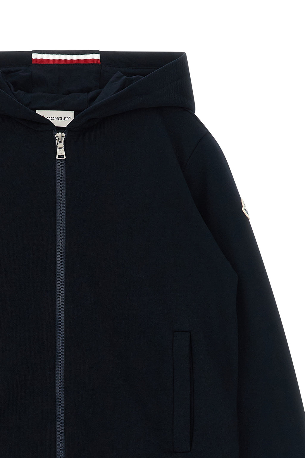 MONCLER ENFANT Logo patch hoodie For Baby boy 95% cotton, 5% elastane