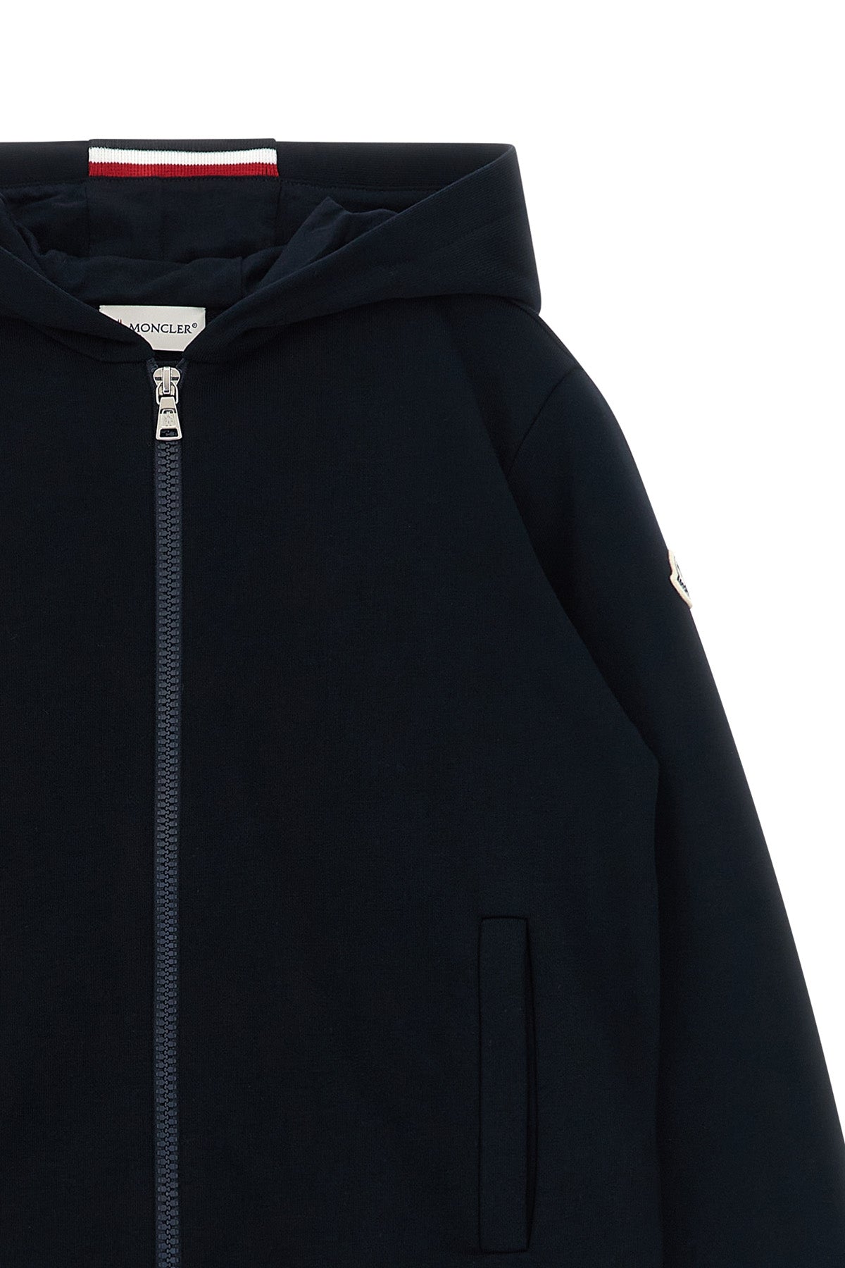 MONCLER ENFANT Logo patch hoodie For Baby boy 95% cotton, 5% elastane