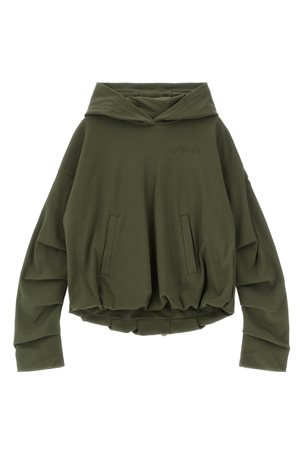 MONCLER ENFANT Ribbed hoodie For Baby girl 98% cotton, 2% elastane