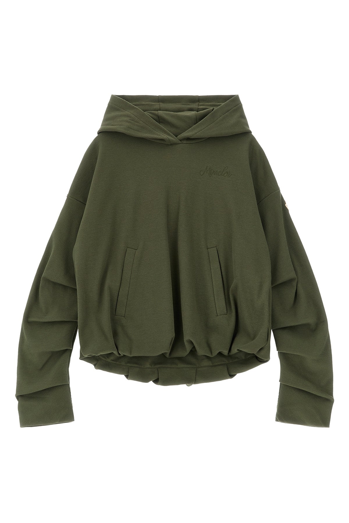 MONCLER ENFANT Ribbed hoodie For Baby girl 98% cotton, 2% elastane