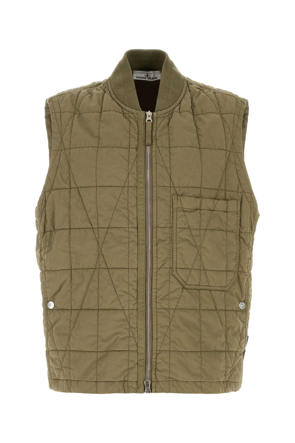 STONE ISLAND VEST For Men Exterior: 65% Cotton 35% Nylon Lining: 100% Nylon