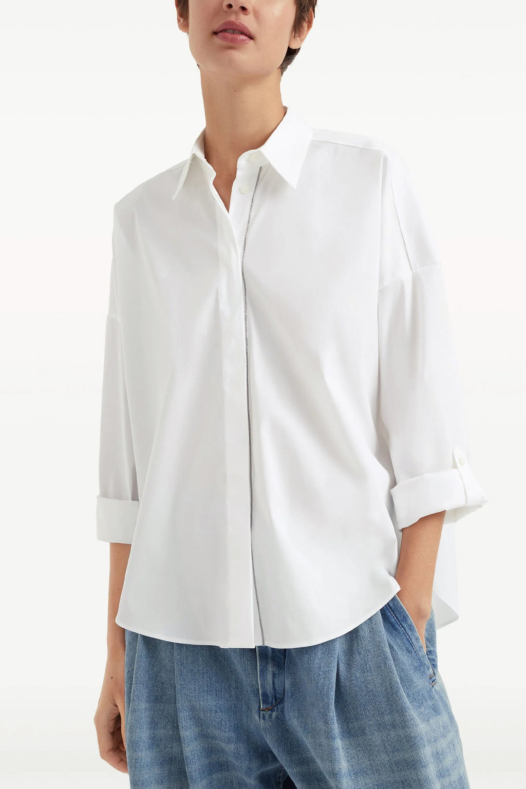 BRUNELLO CUCINELLI Monile Shirt For Women 72% cotton 23% polyamide 5% elastane