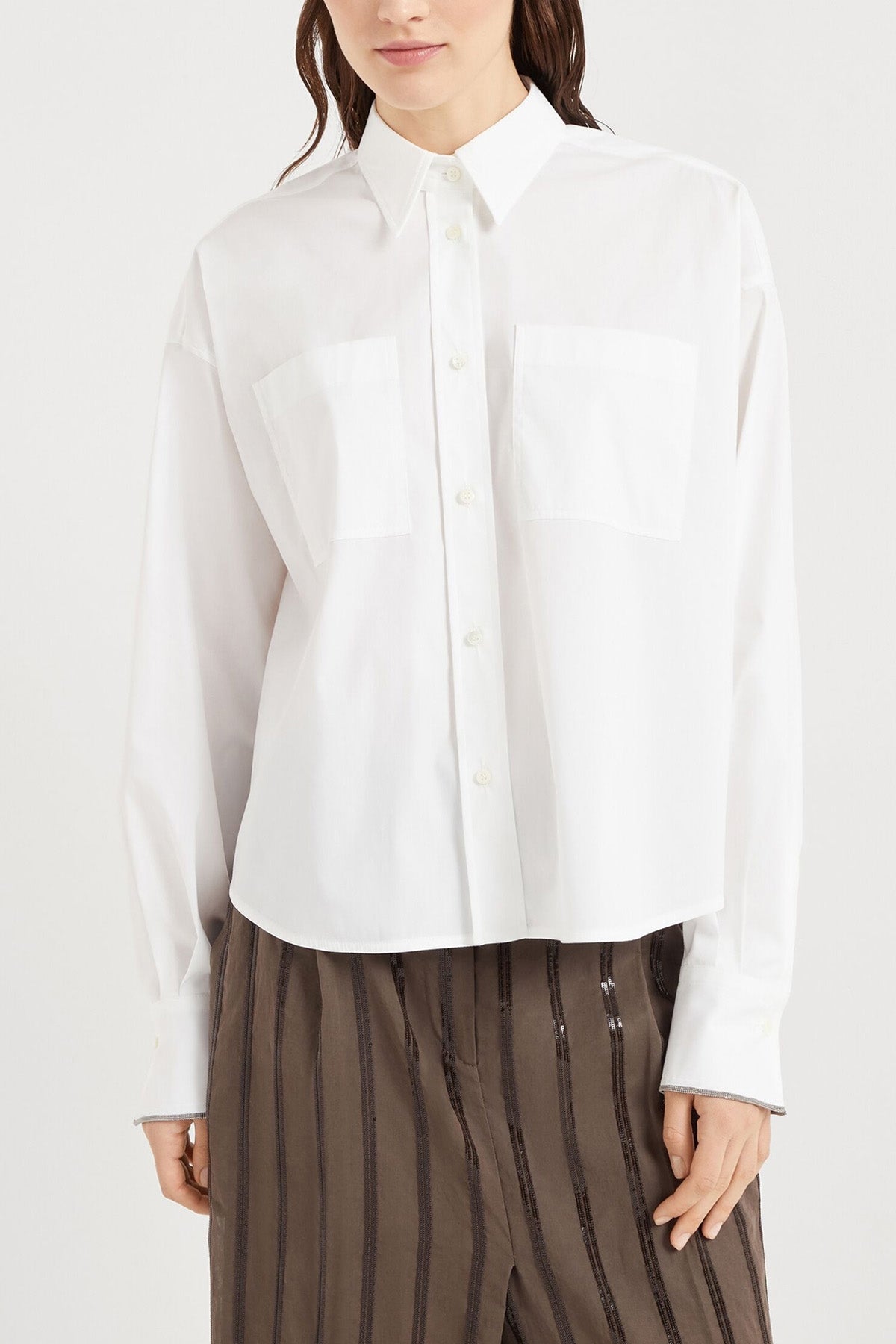 BRUNELLO CUCINELLI Monile Shirt For Women 72% cotton 23% polyamide 5% elastane
