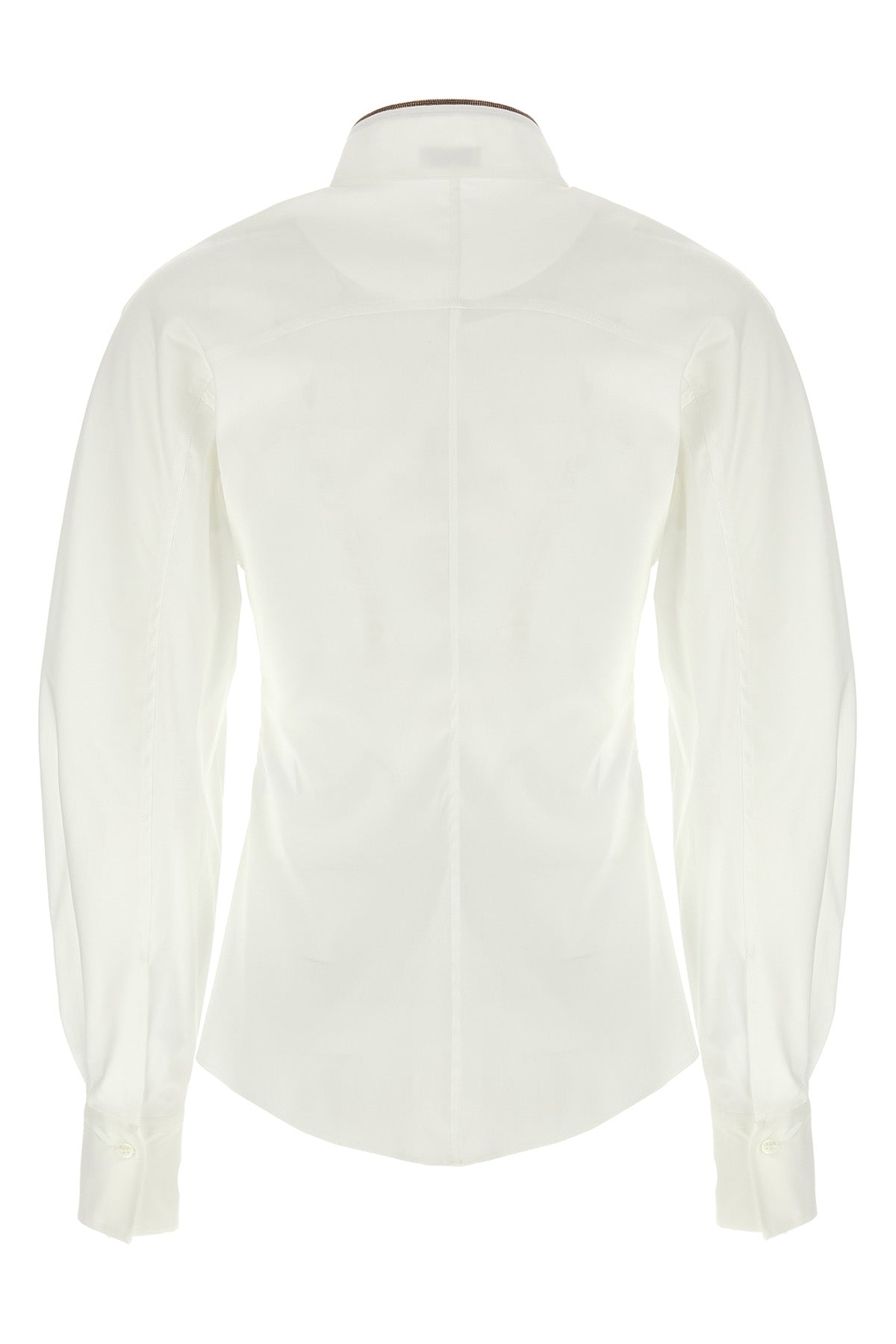 BRUNELLO CUCINELLI 'Shiny Collar Detail' shirt For Women 72% cotton 23% polyamide 5% elastane