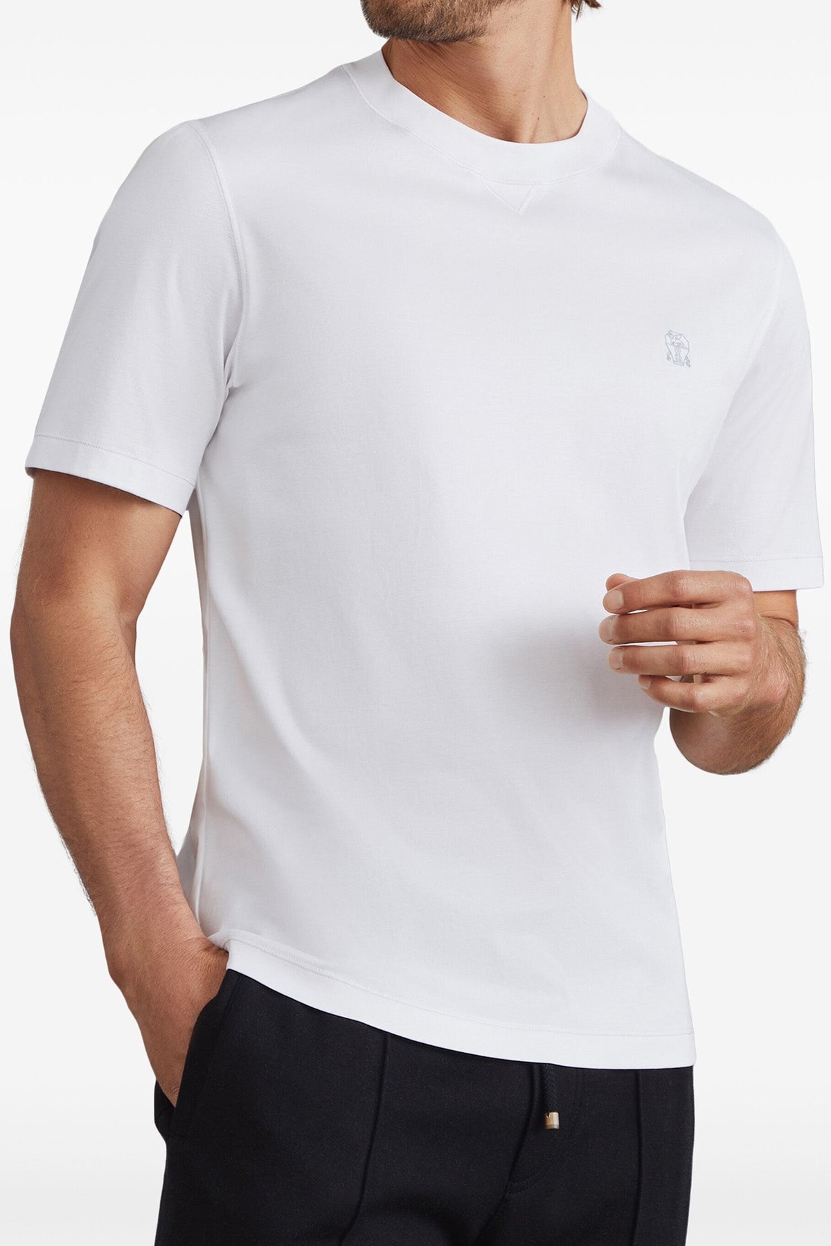 BRUNELLO CUCINELLI Logo embroidery t-shirt