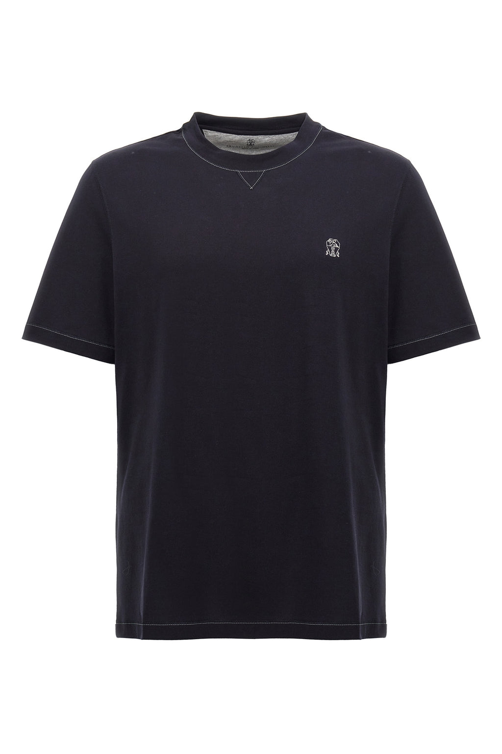 BRUNELLO CUCINELLI Logo embroidery t-shirt For Men 100% cotton