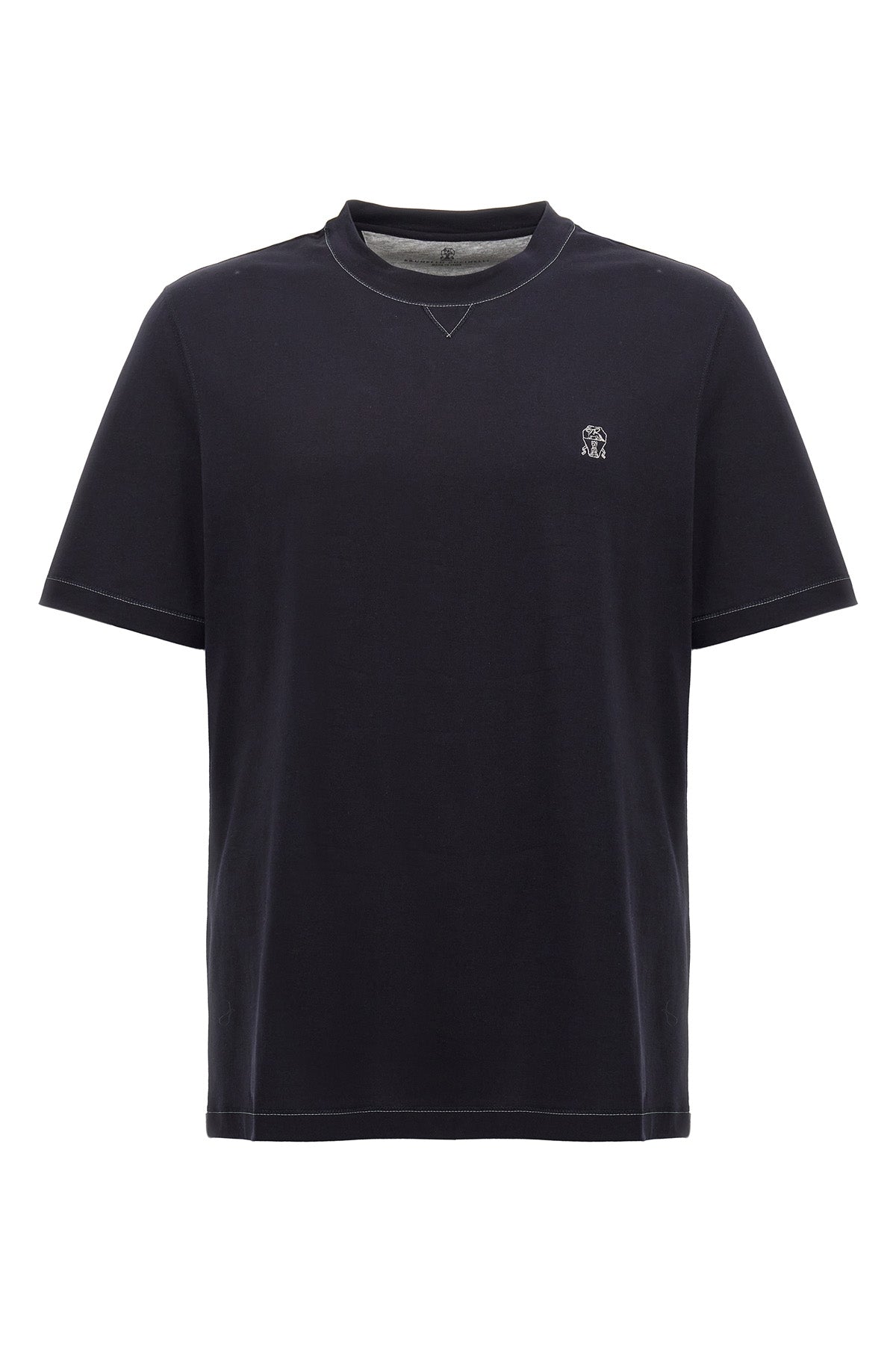 BRUNELLO CUCINELLI Logo embroidery t-shirt For Men 100% cotton