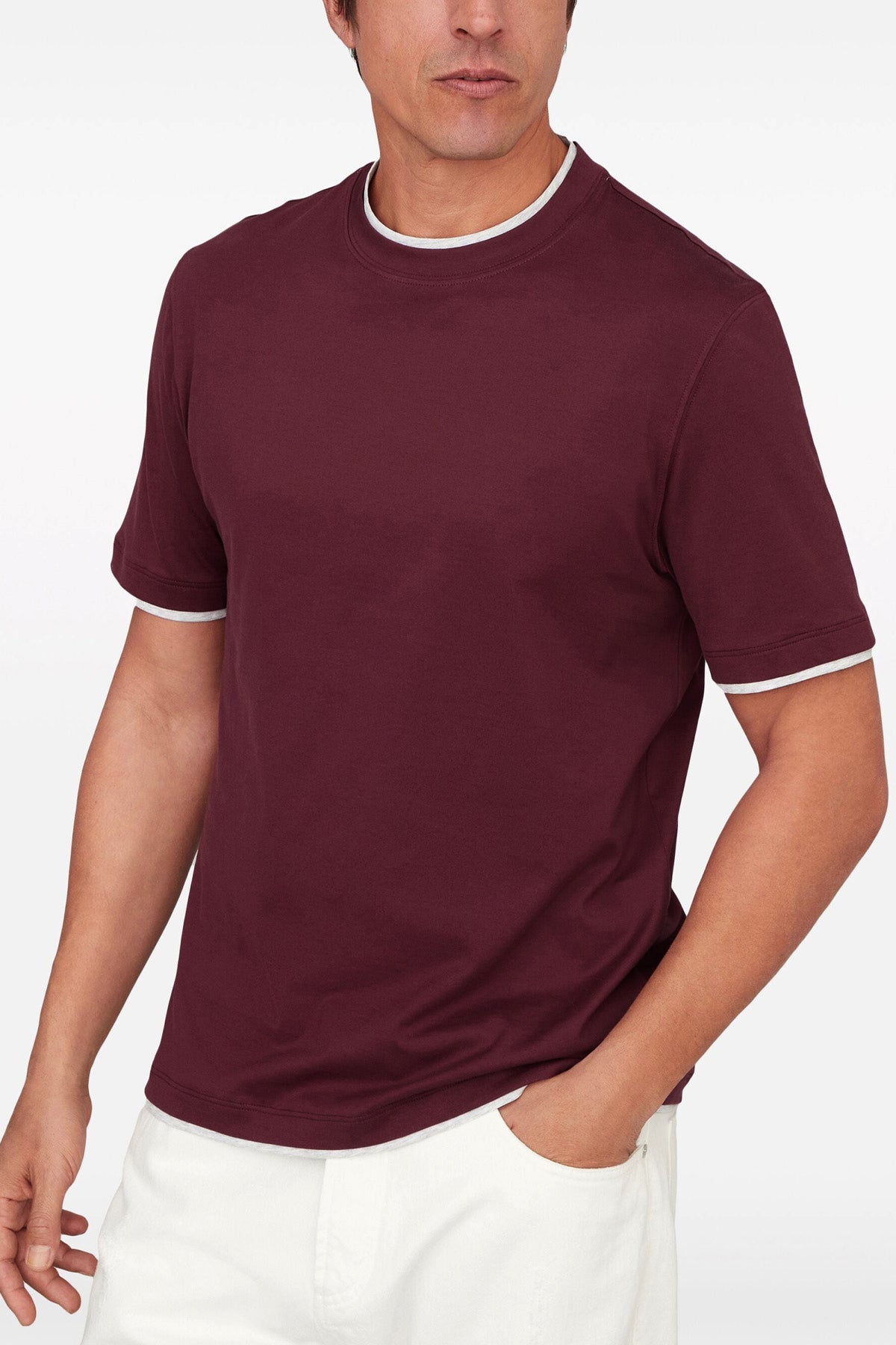 BRUNELLO CUCINELLI Double layer t-shirt