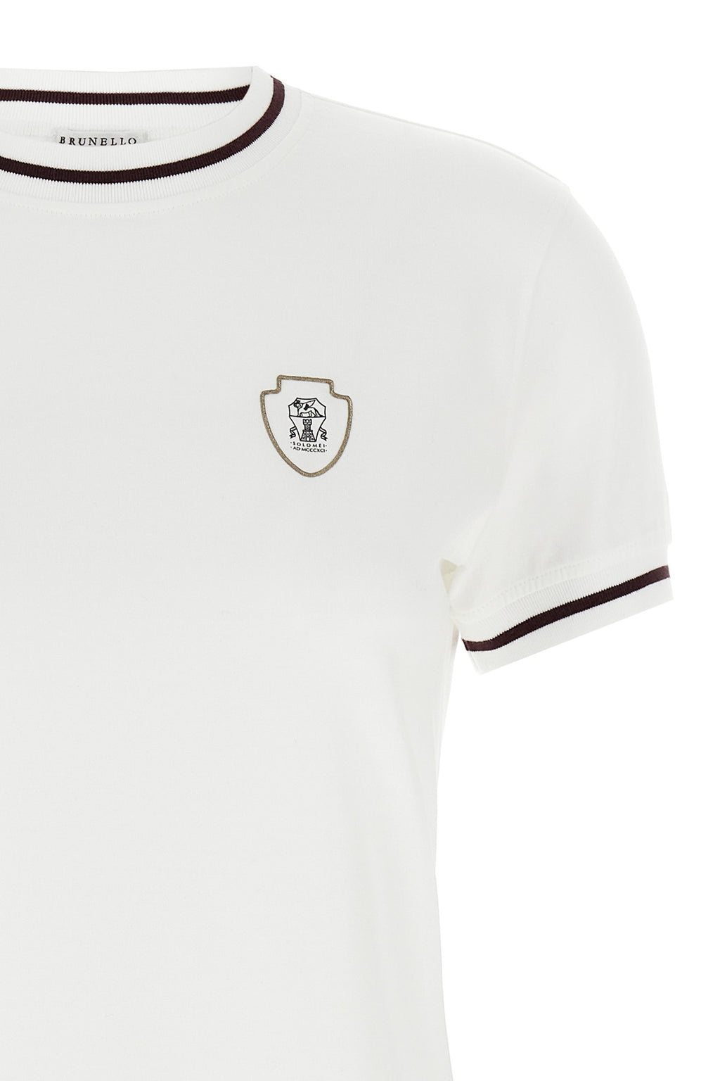 BRUNELLO CUCINELLI Logo patch t-shirt For Women 100% cotton