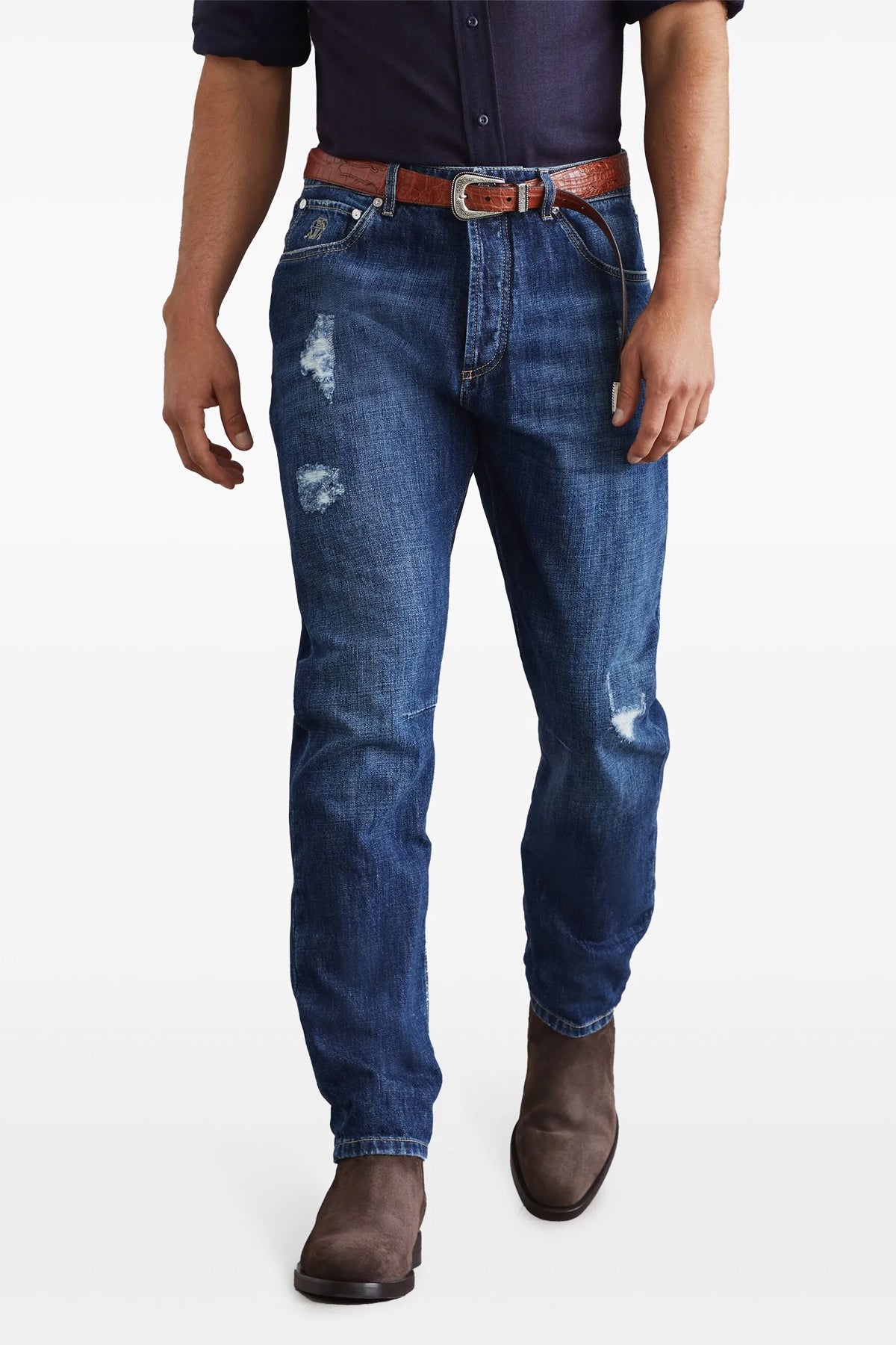 BRUNELLO CUCINELLI Used effect jeans