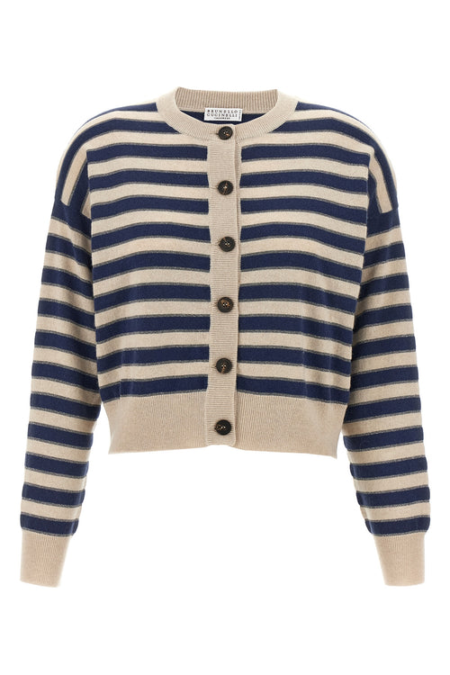 BRUNELLO CUCINELLI 'Sparkling Stripes' cardigan For Women 100% cashmere