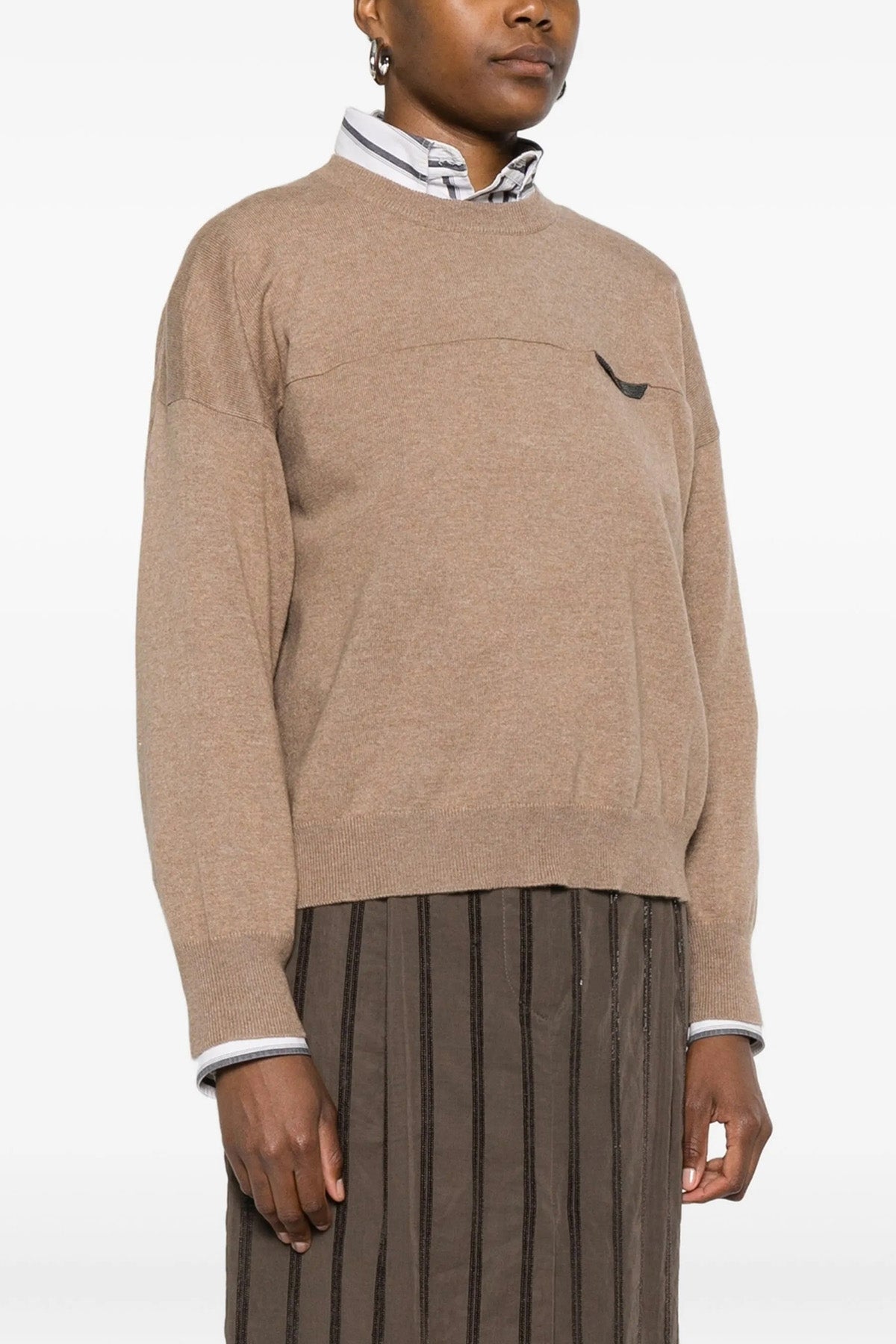 BRUNELLO CUCINELLI Monile crop sweater For Women 100% cashmere