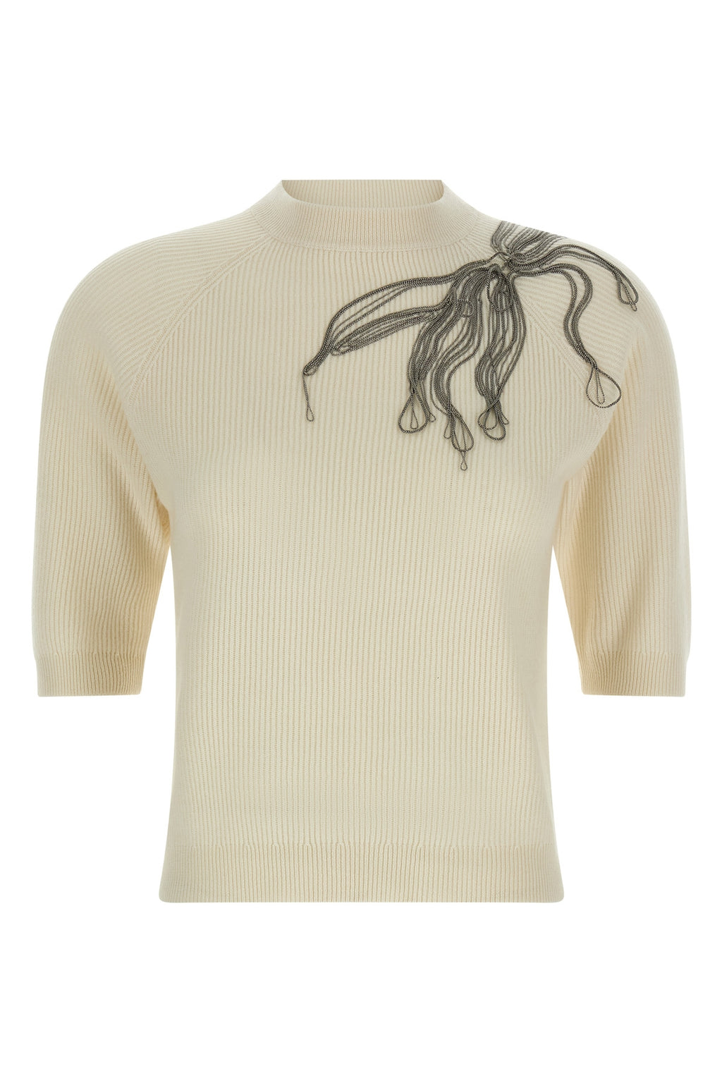 BRUNELLO CUCINELLI 'Shiny Flower Embroidery' sweater For Women 100% cashmere