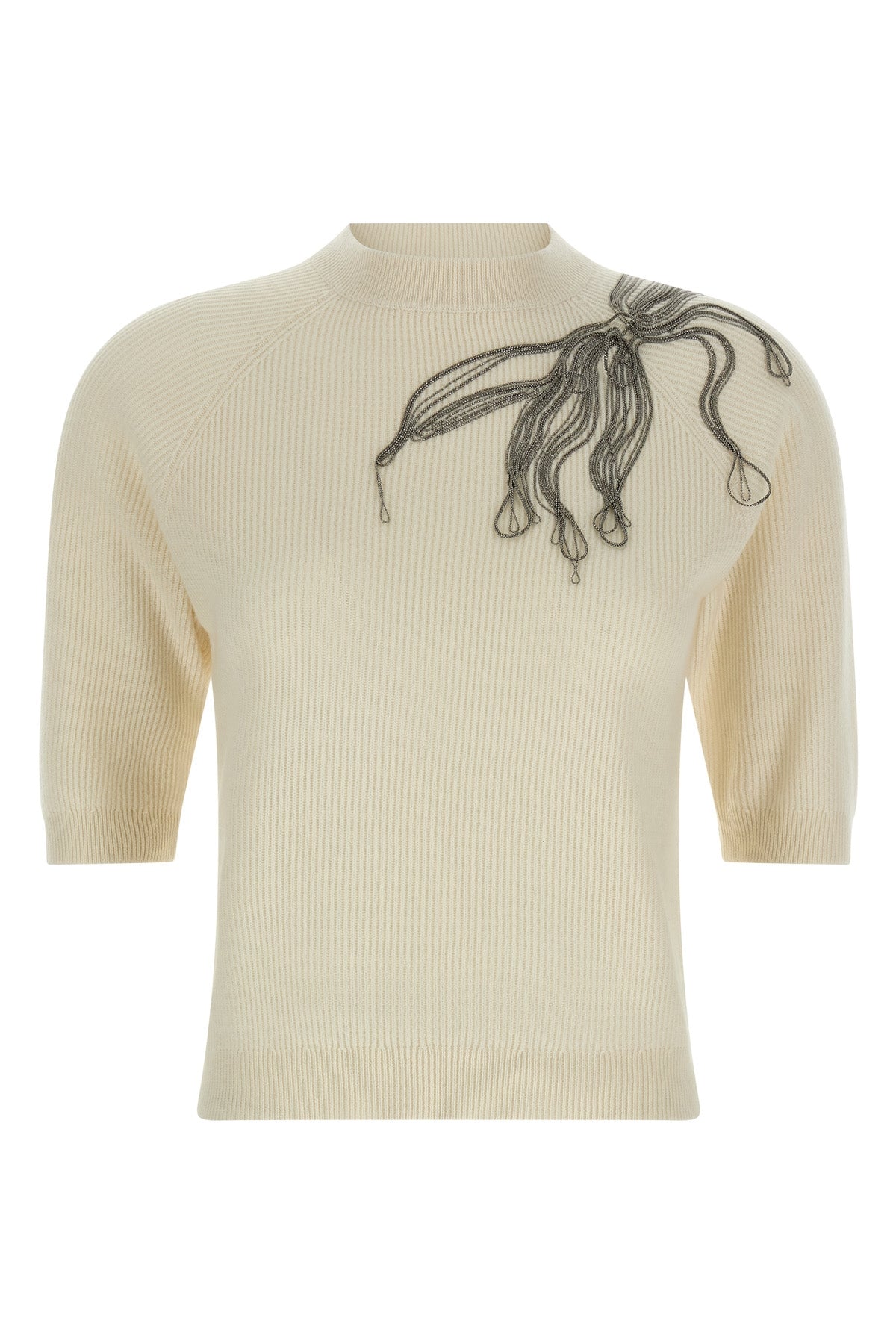 BRUNELLO CUCINELLI 'Shiny Flower Embroidery' sweater For Women 100% cashmere