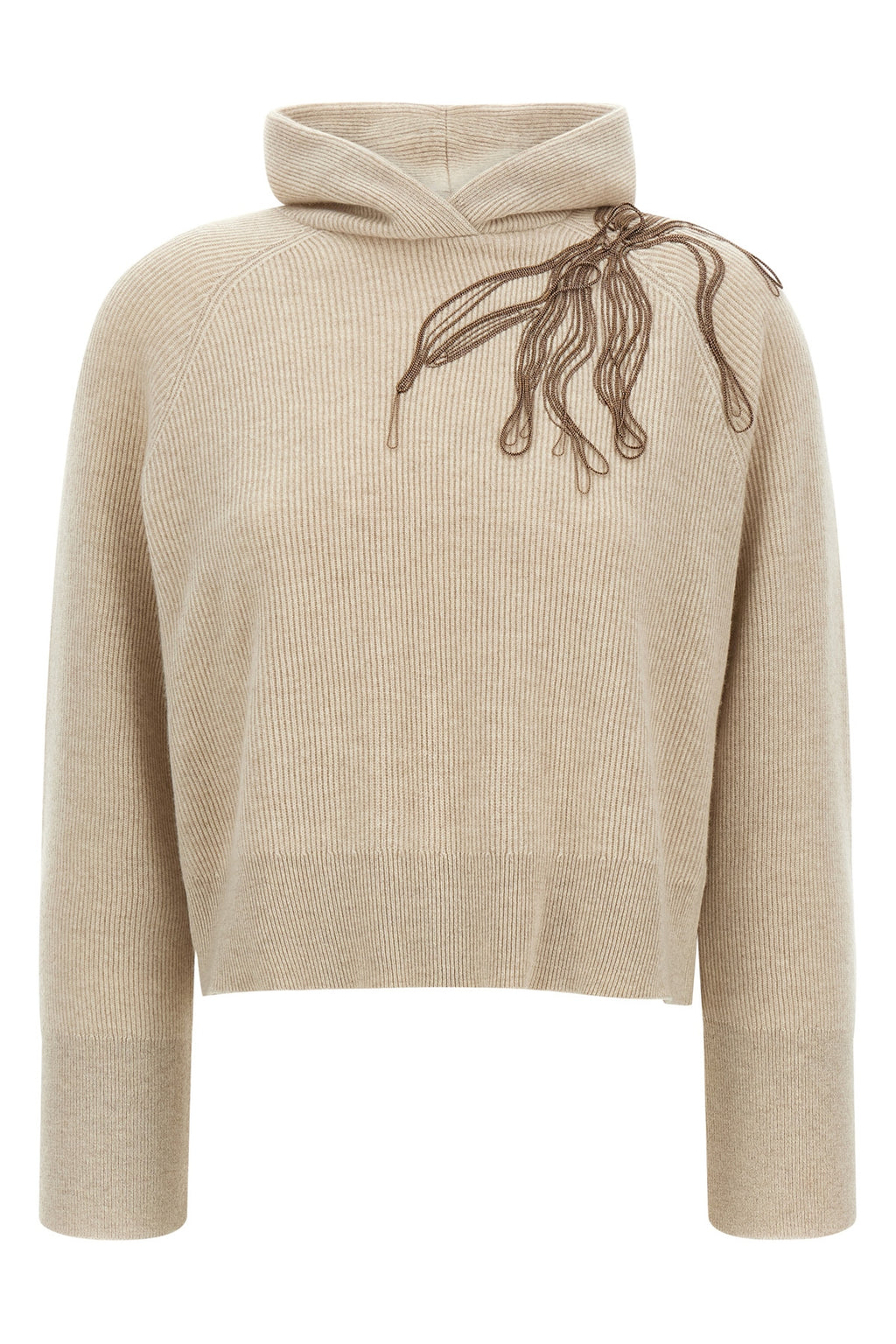 BRUNELLO CUCINELLI 'Shiny Flower Embroidery' sweater For Women 100% cashmere