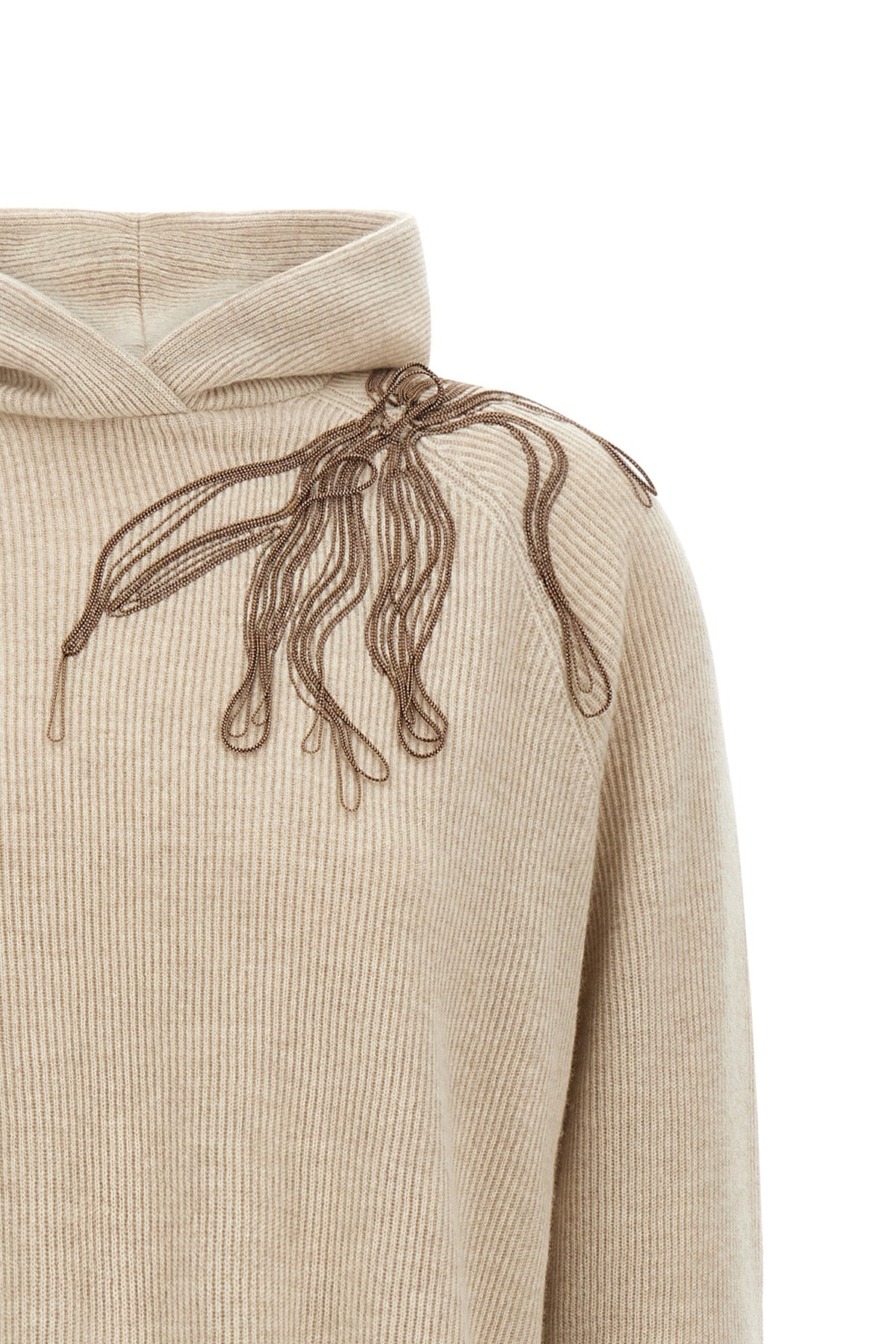 BRUNELLO CUCINELLI 'Shiny Flower Embroidery' sweater For Women 100% cashmere