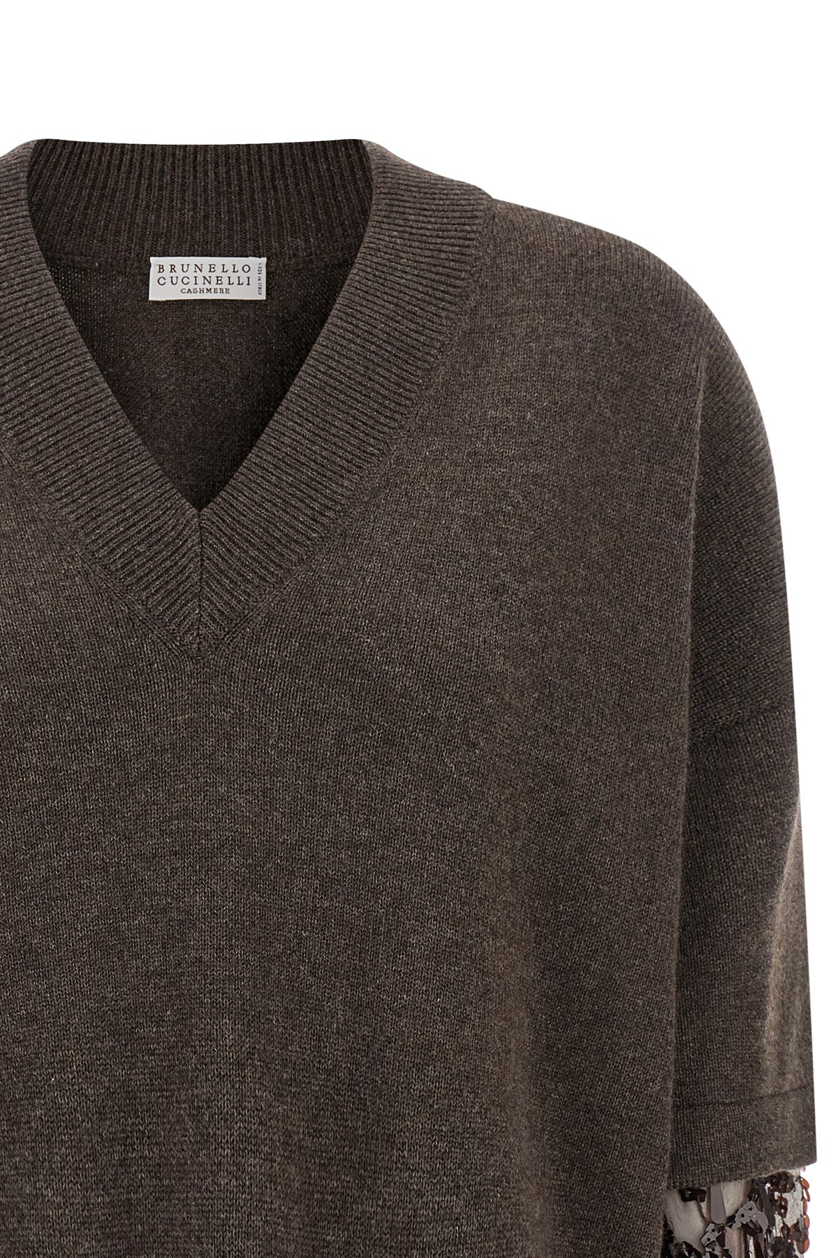 BRUNELLO CUCINELLI Sequin sleeve sweater For Women 100% cashmere