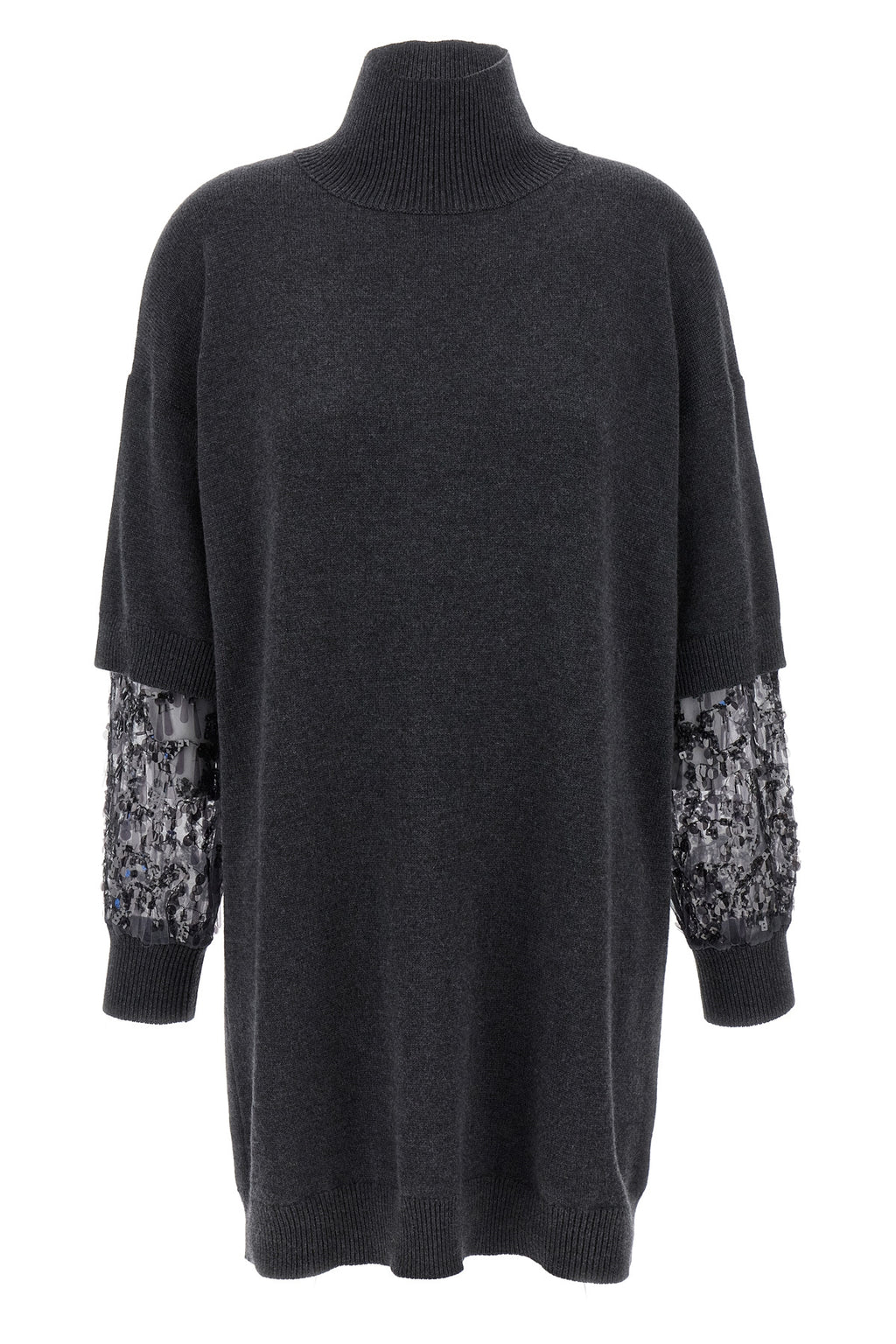 BRUNELLO CUCINELLI Sequin sleeve dress For Women 100% cashmere
