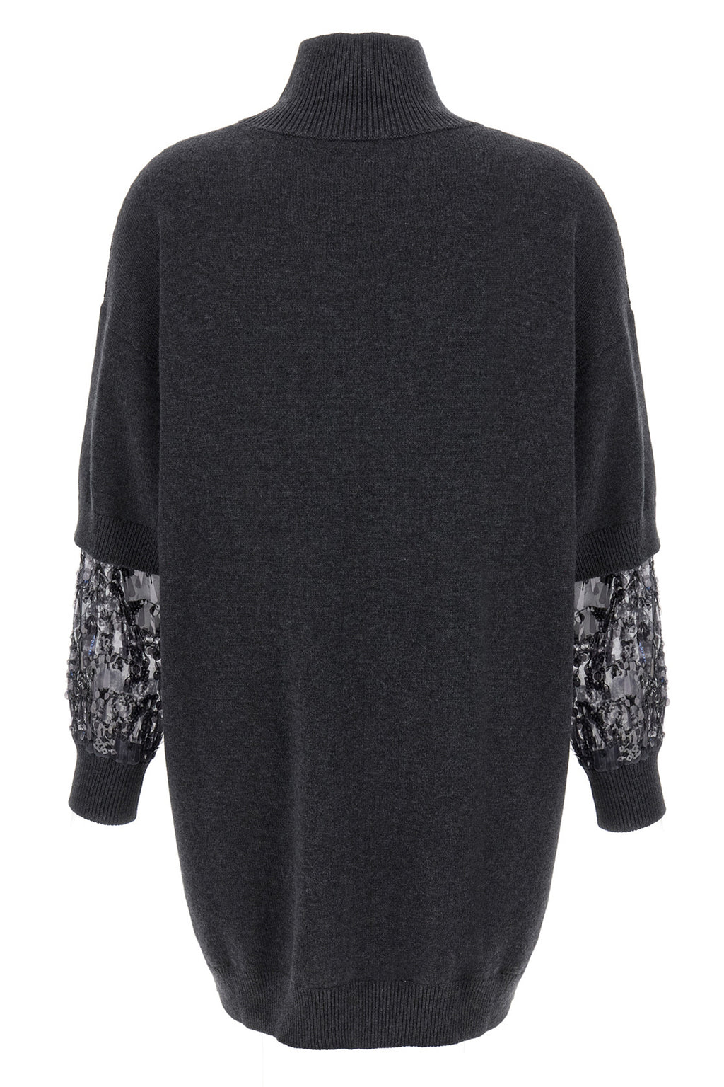 BRUNELLO CUCINELLI Sequin sleeve dress For Women 100% cashmere
