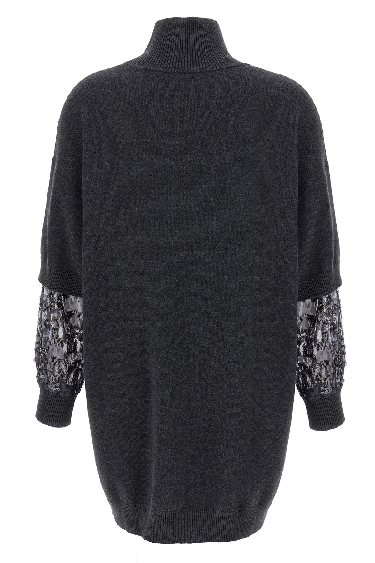 BRUNELLO CUCINELLI Sequin sleeve dress For Women 100% cashmere