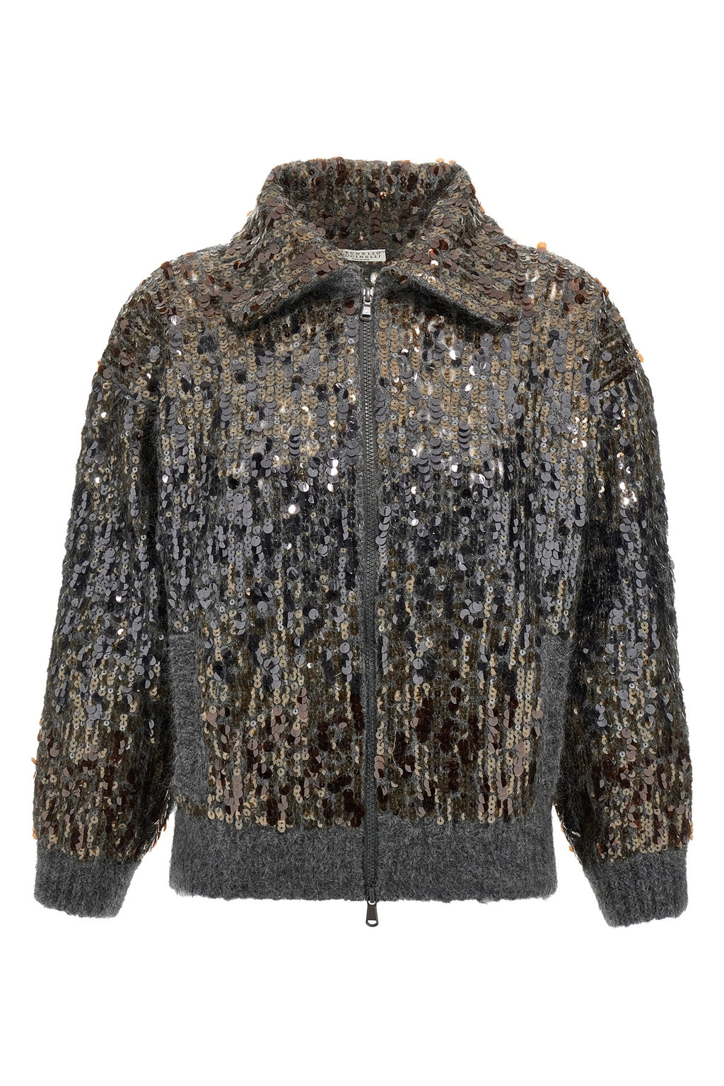 BRUNELLO CUCINELLI 'Dazzling Dégradé Embroidery' cardigan For Women 81% mohair wool 11% polyamide 8% wool