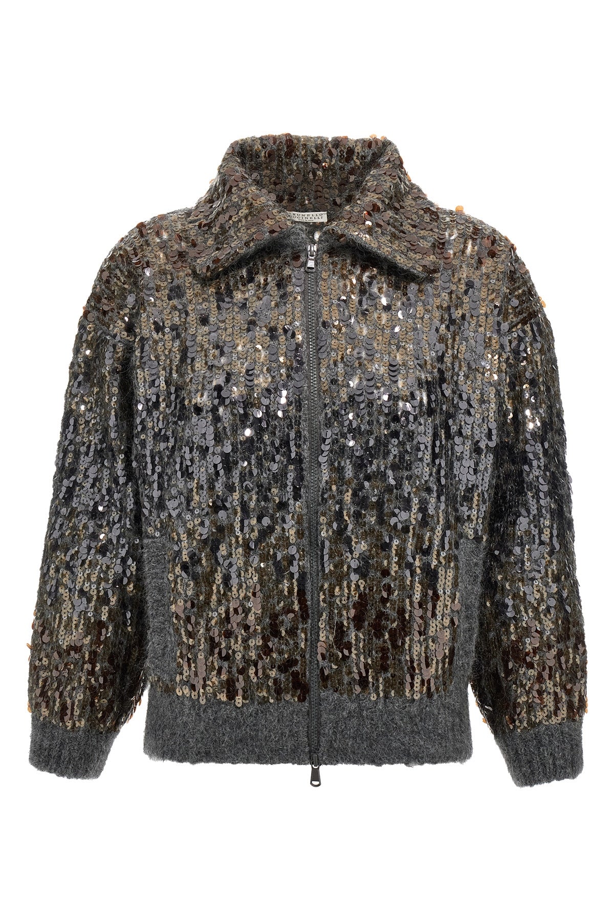 BRUNELLO CUCINELLI 'Dazzling Dégradé Embroidery' cardigan For Women 81% mohair wool 11% polyamide 8% wool
