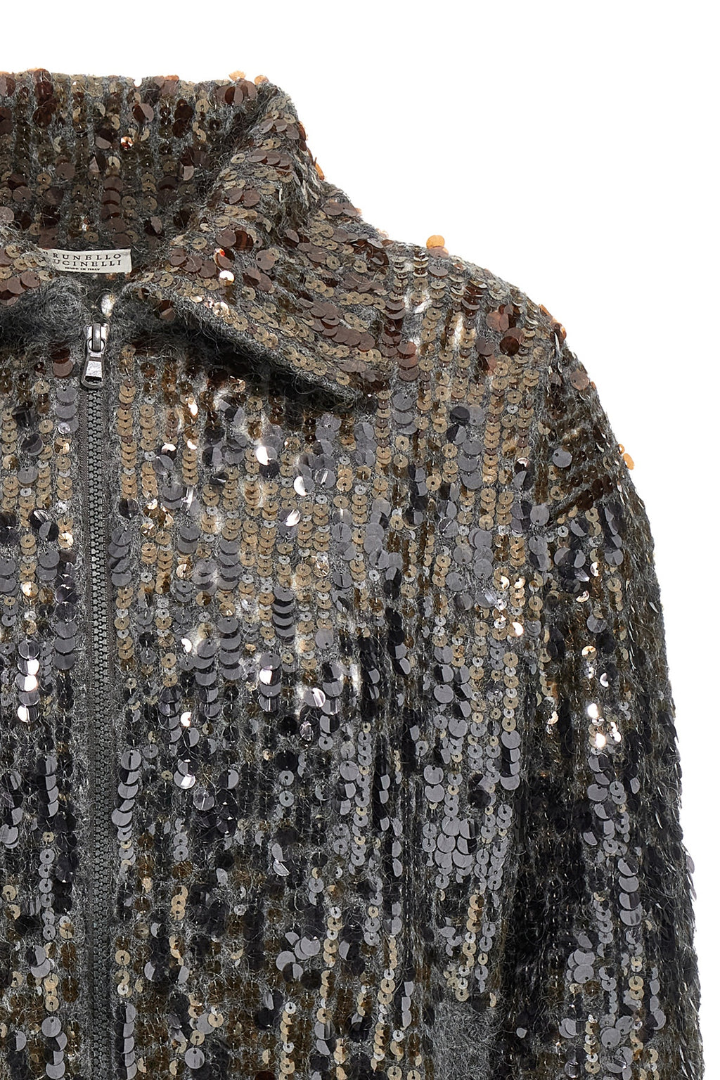 BRUNELLO CUCINELLI 'Dazzling Dégradé Embroidery' cardigan For Women 81% mohair wool 11% polyamide 8% wool