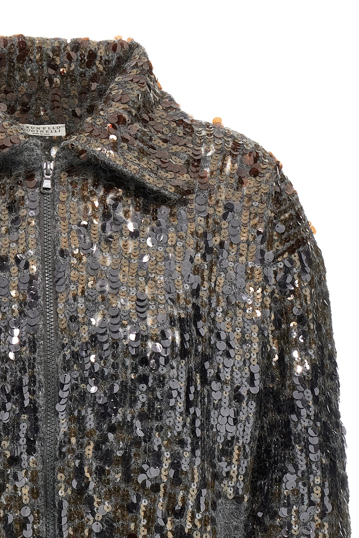 BRUNELLO CUCINELLI 'Dazzling Dégradé Embroidery' cardigan For Women 81% mohair wool 11% polyamide 8% wool