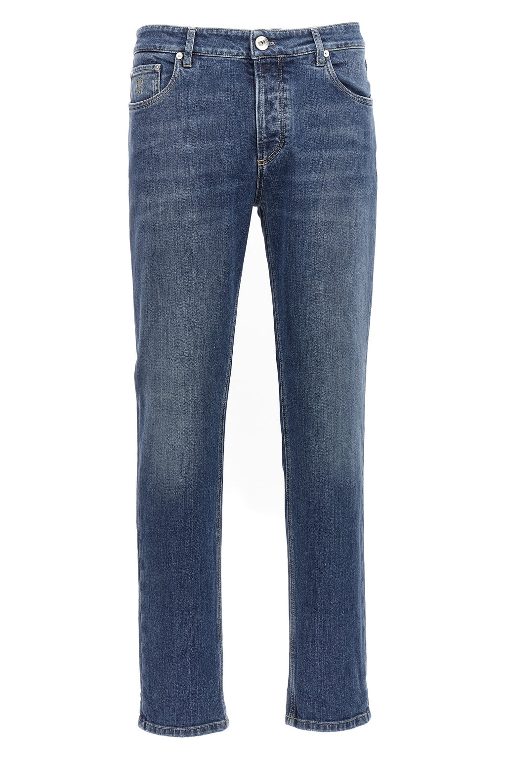 BRUNELLO CUCINELLI Logo embroidery stretch jeans For Men 98% cotton 2% elastane