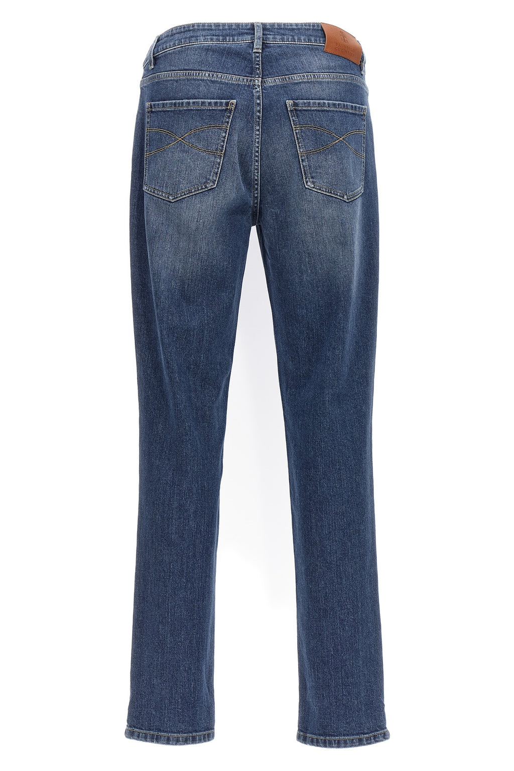 BRUNELLO CUCINELLI Logo embroidery stretch jeans For Men 98% cotton 2% elastane
