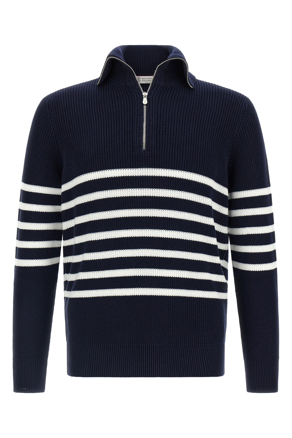 BRUNELLO CUCINELLI English half-ribbed sweater For Men 100% cotton