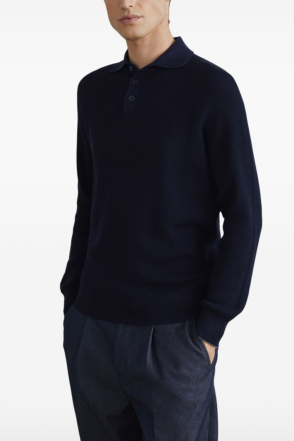 BRUNELLO CUCINELLI Ribbed polo shirt For Men 100% cotton