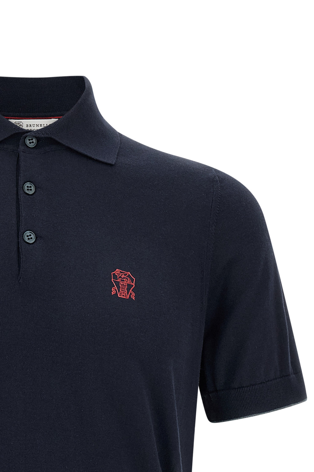 BRUNELLO CUCINELLI Logo embroidery polo shirt