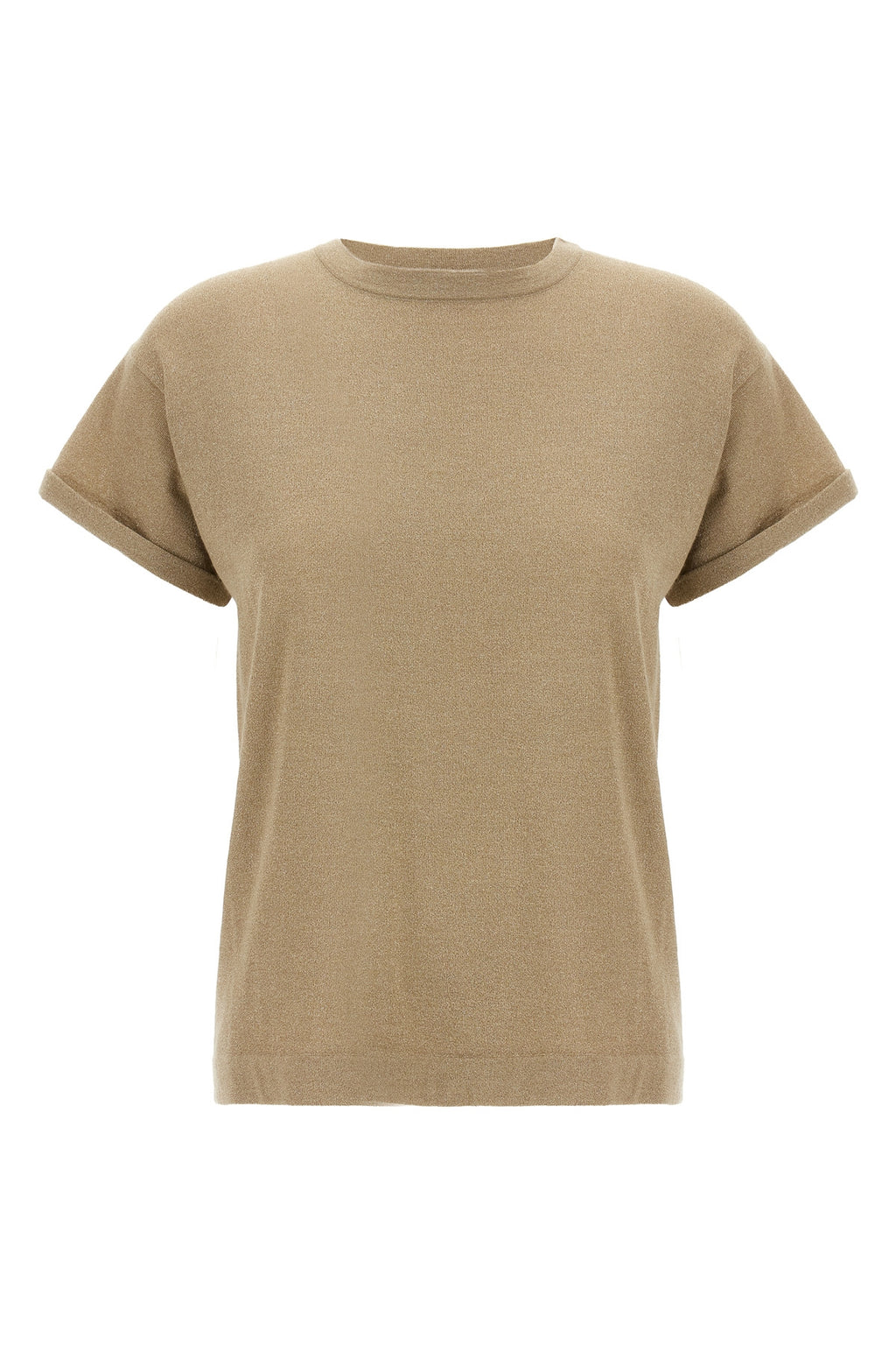 BRUNELLO CUCINELLI Lamé cashmere t-shirt For Women 51% ws 22% se 20% pa 7% pm