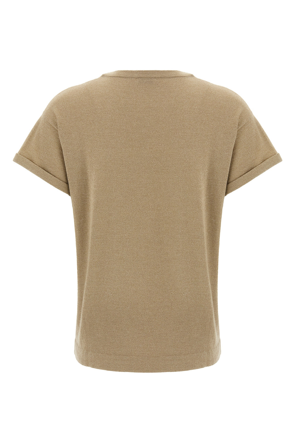 BRUNELLO CUCINELLI Lamé cashmere t-shirt For Women 51% ws 22% se 20% pa 7% pm