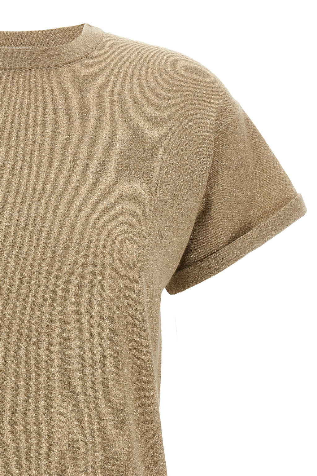 BRUNELLO CUCINELLI Lamé cashmere t-shirt For Women 51% ws 22% se 20% pa 7% pm